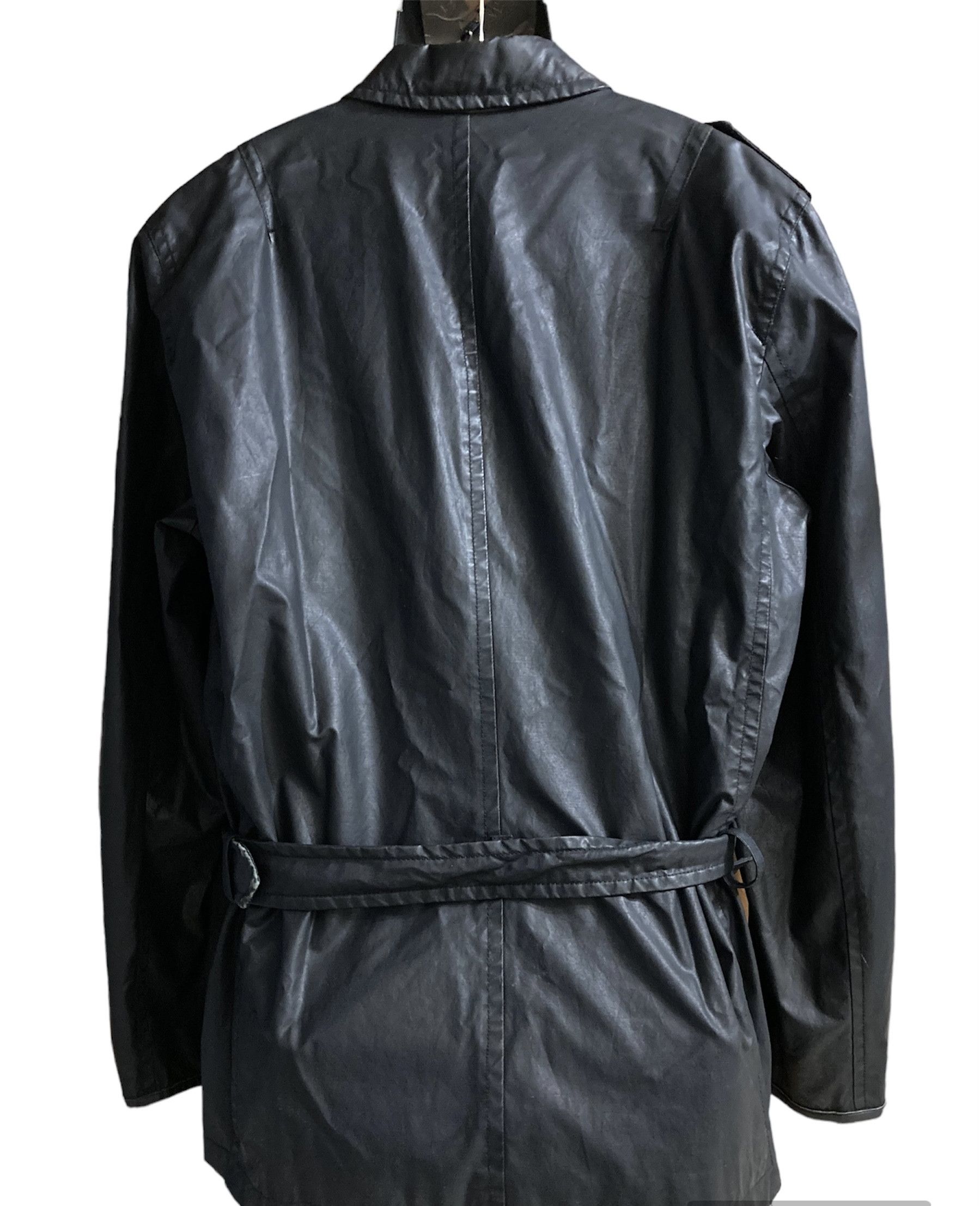 Strellson × Vintage STRELLSON Vintage Black Waxed Denim Light Jacket Size US L / EU 52-54 / 3 - 2 Thumbnail