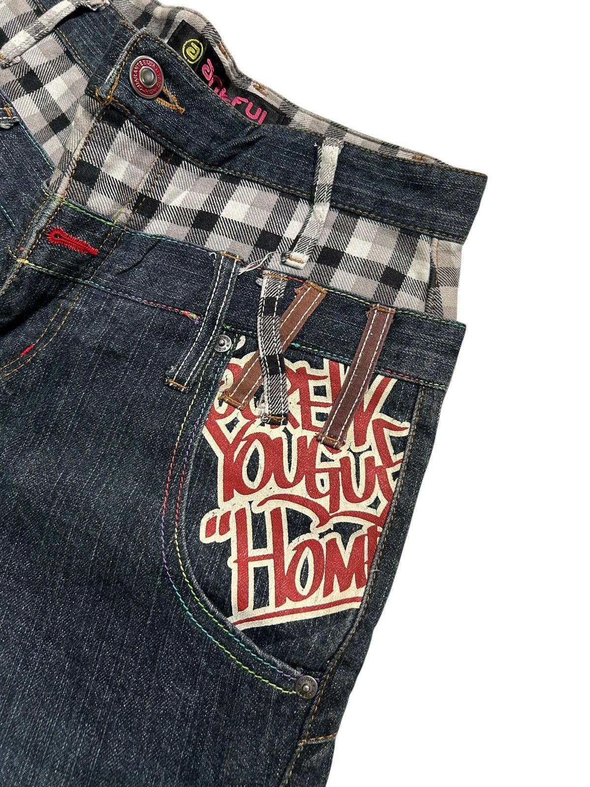 Japanese Brand × Kapital × Vintage Double Waist Japanese Punk Style Denim Jeans Size US 28 / EU 44 - 4 Thumbnail