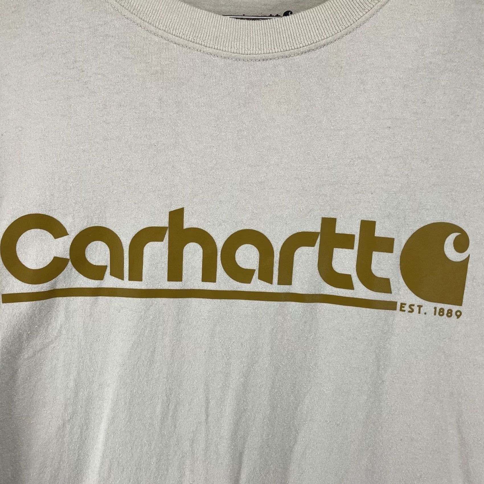 Carhartt Carhartt Men's Long Sleeve T-Shirt Relaxed Fit Large Chest Logo Beige EUC Size US L / EU 52-54 / 3 - 3 Thumbnail