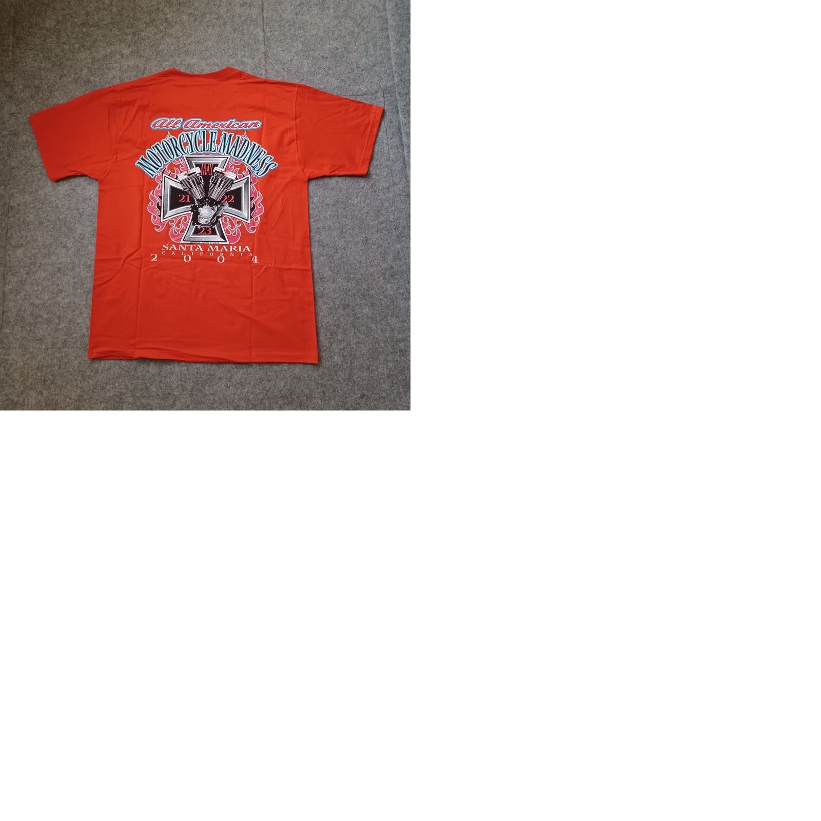 Fruit Of The Loom Nike Shirt Men's L Orange Logo Motorcycle Madness Santa Maria California 2004 USA Size US L / EU 52-54 / 3 - 9 Thumbnail