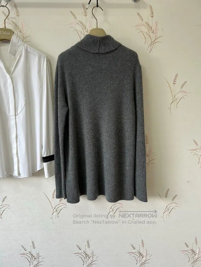 The Row The Row High-end deep gray high-neck cashmere knitted dres Size M / US 6-8 / IT 42-44 - 2 Thumbnail