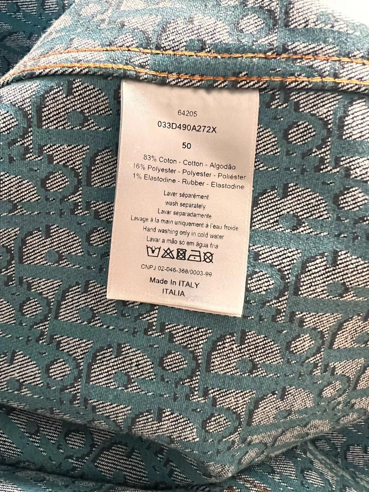 Dior Dior Oblique Print Interior Denim Jacket Blue Size US M / EU 48-50 / 2 - 4 Thumbnail
