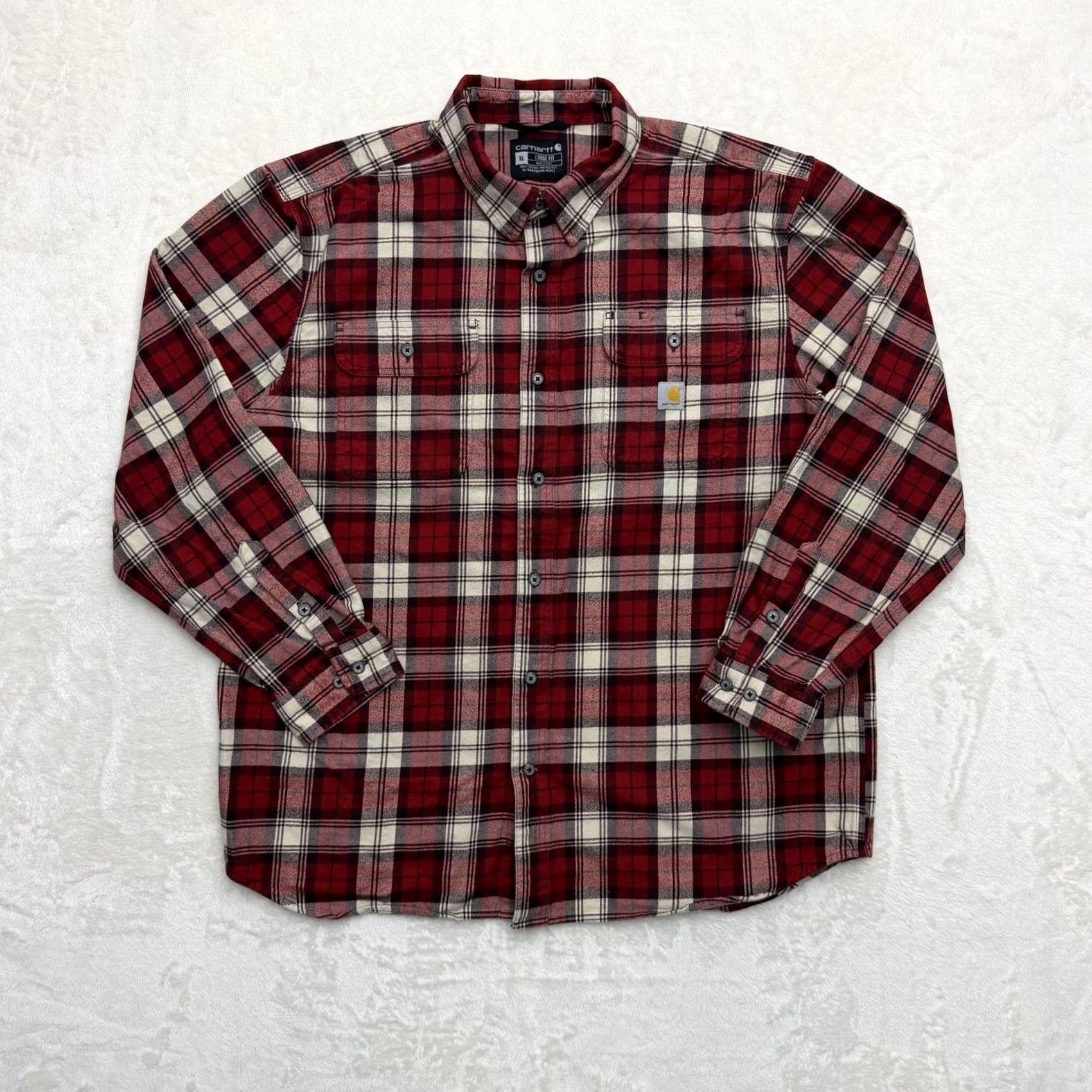 Carhartt Carhartt Flannel Shirt Shacket XL Red Plaid Button-Up Workwear Mens Size US XL / EU 56 / 4 - 2 Thumbnail