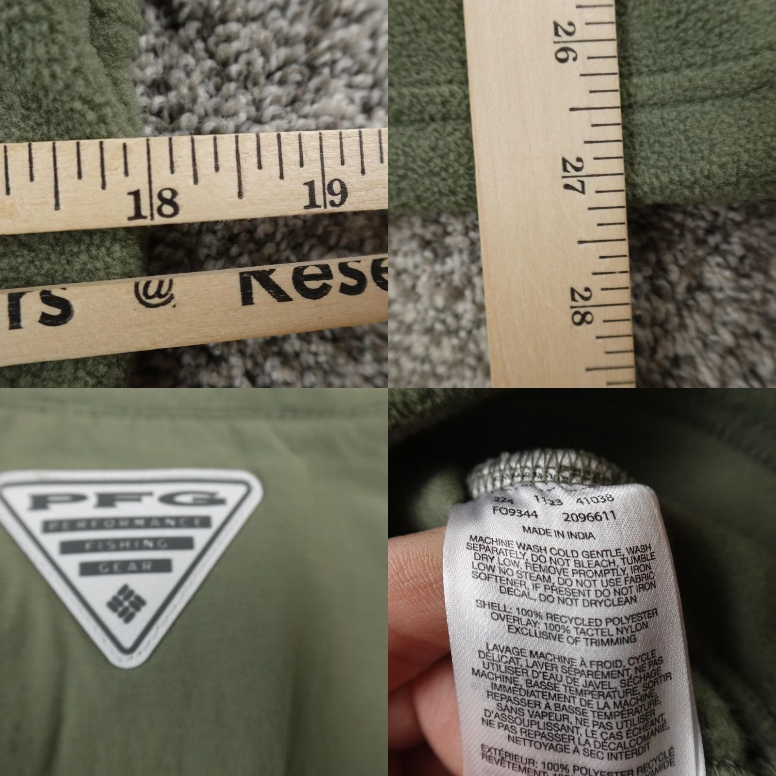 Vintage NEW Columbia Jacket Mens XS Green PFG Fleece Full Zip Fishing Outdoor Size US XS / EU 42 / 0 - 8 Thumbnail