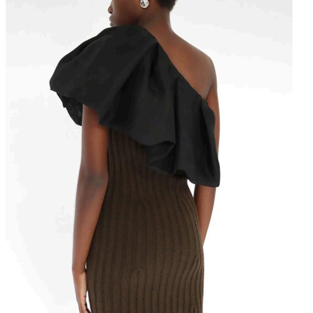 Lanvin Lanvin Alber Elbaz Winter 2011 One Shoulder Dress KNIT Wool Size S / US 4 / IT 40 - 4 Thumbnail