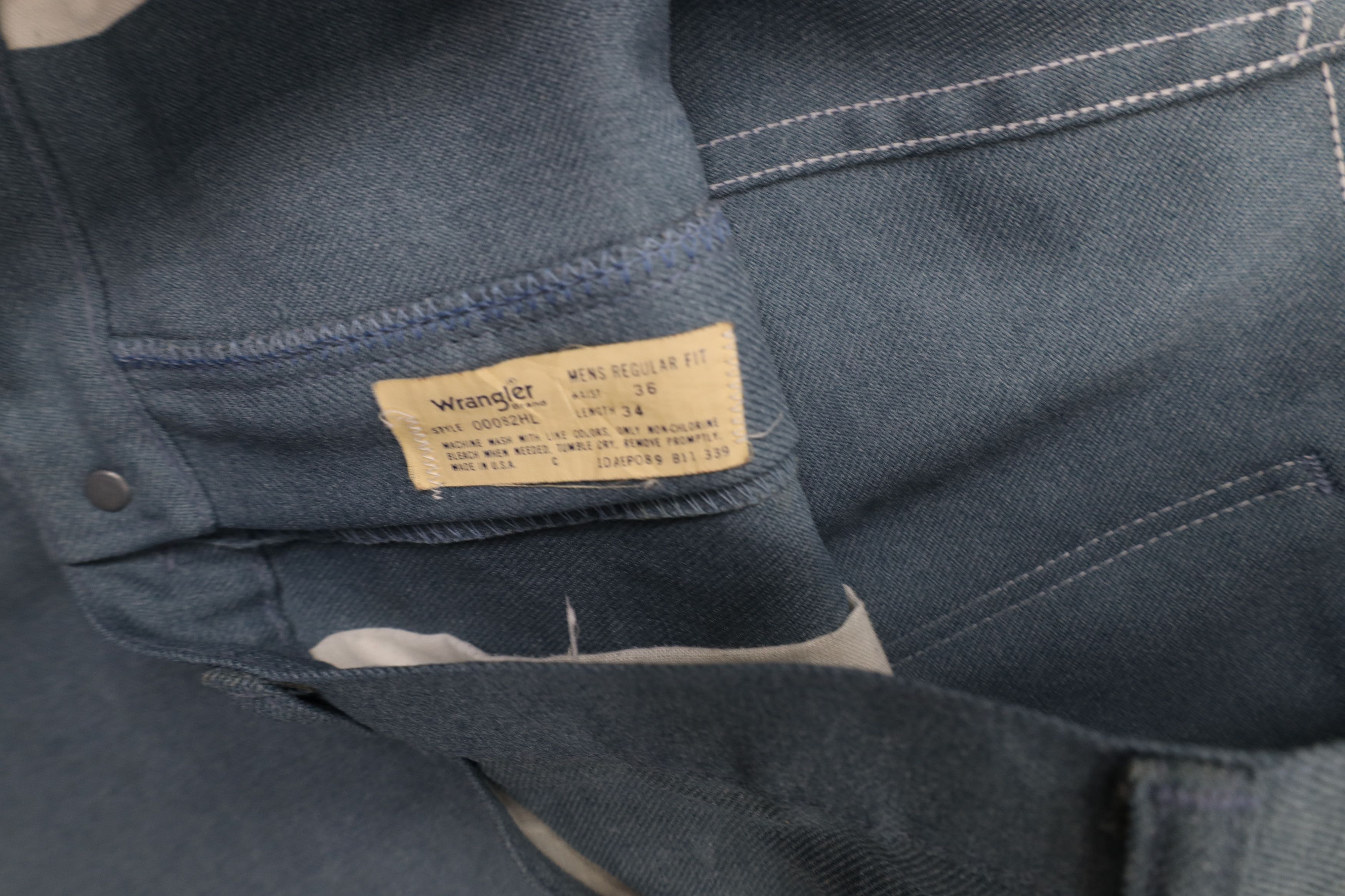 Vintage × Wrangler Vintage 70s Wrangler Knit Wide Leg Chino Pants Blue USA Size US 36 / EU 52 - 9 Thumbnail