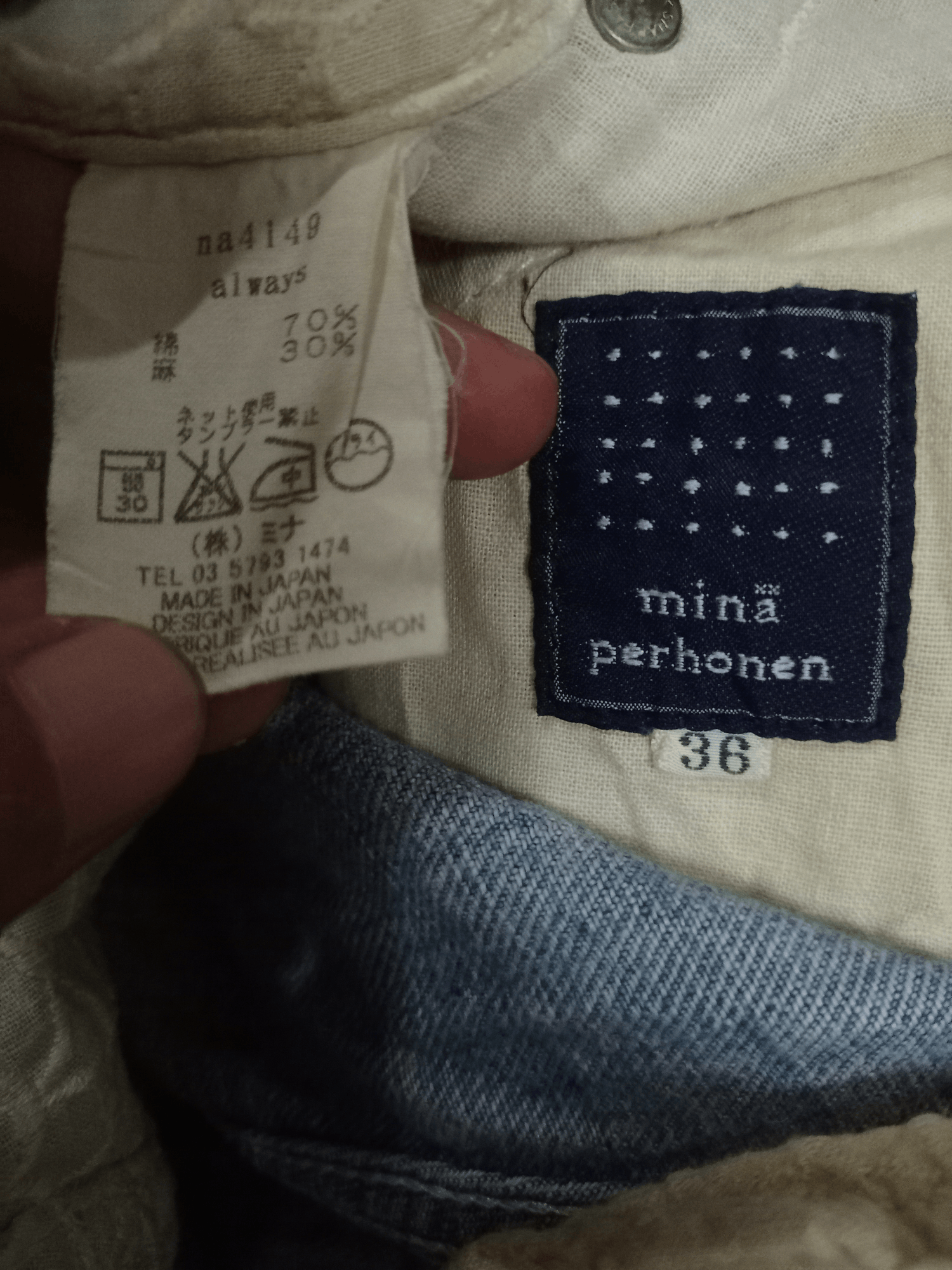Designer × Japanese Brand × mina perhonen Vintage Japan Mina Perhonen Blue Wash Distress Selvedge Jean Size US 28 / EU 44 - 11 Thumbnail