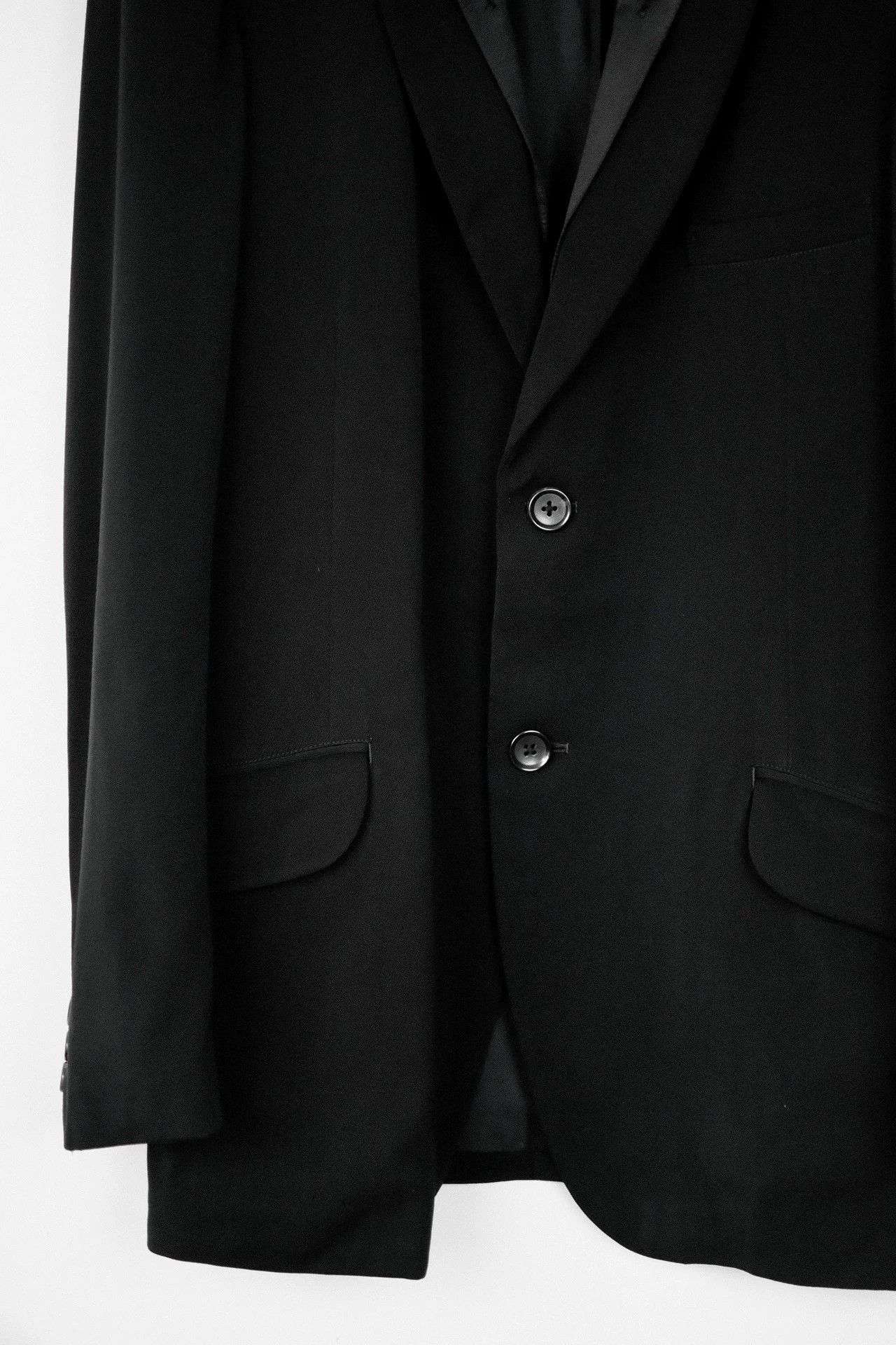 Yohji Yamamoto Yohji Yamamoto 19AW Vtg Silk Double-Collar Smoking Jkt Size US M / EU 48-50 / 2 - 6 Thumbnail