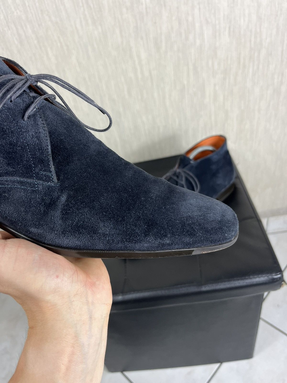 Santoni Santoni for Oger suede leather high top boots shoes handmade Size US 8.5 / EU 41-42 - 5 Thumbnail