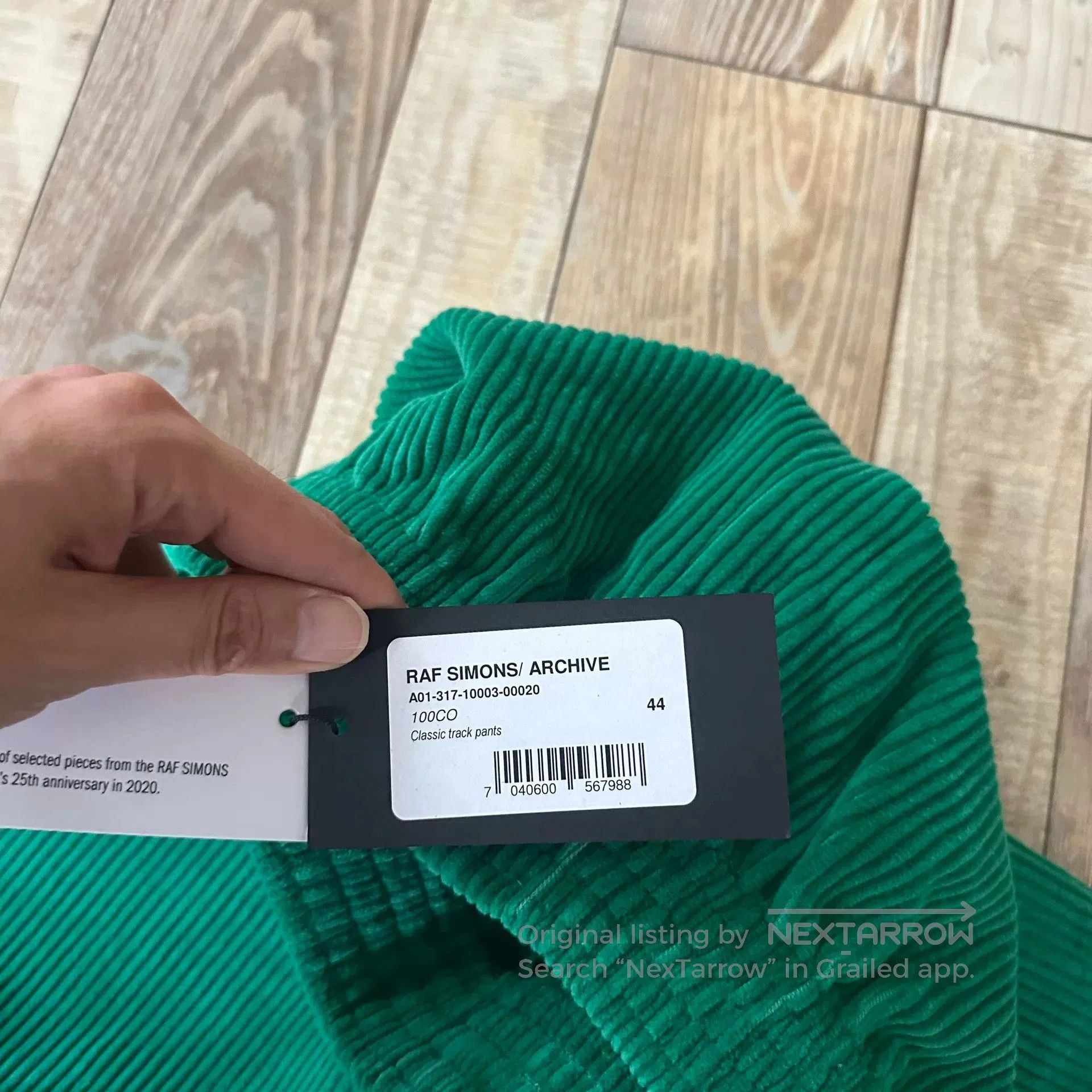 Raf Simons RAF SIMONS ARCHIVE REDUX Green Corduroy Pants. Size US 28 / EU 44 - 5 Thumbnail