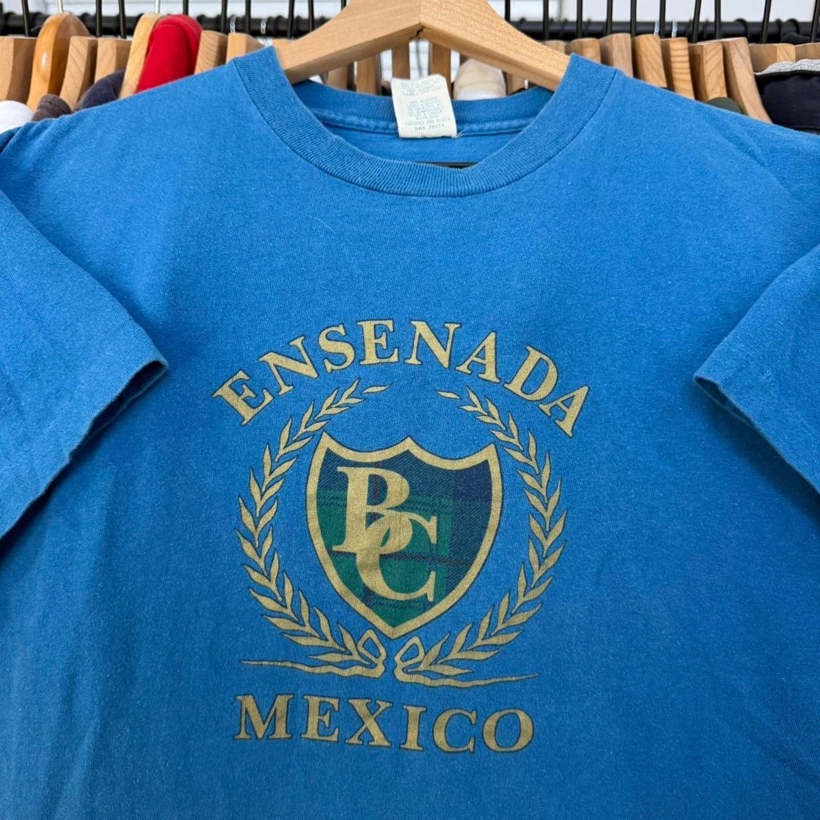 Other Vintage 90s Ensenada Mexico Tee In Blue Single Stitch Size US M / EU 48-50 / 2 - 2 Thumbnail