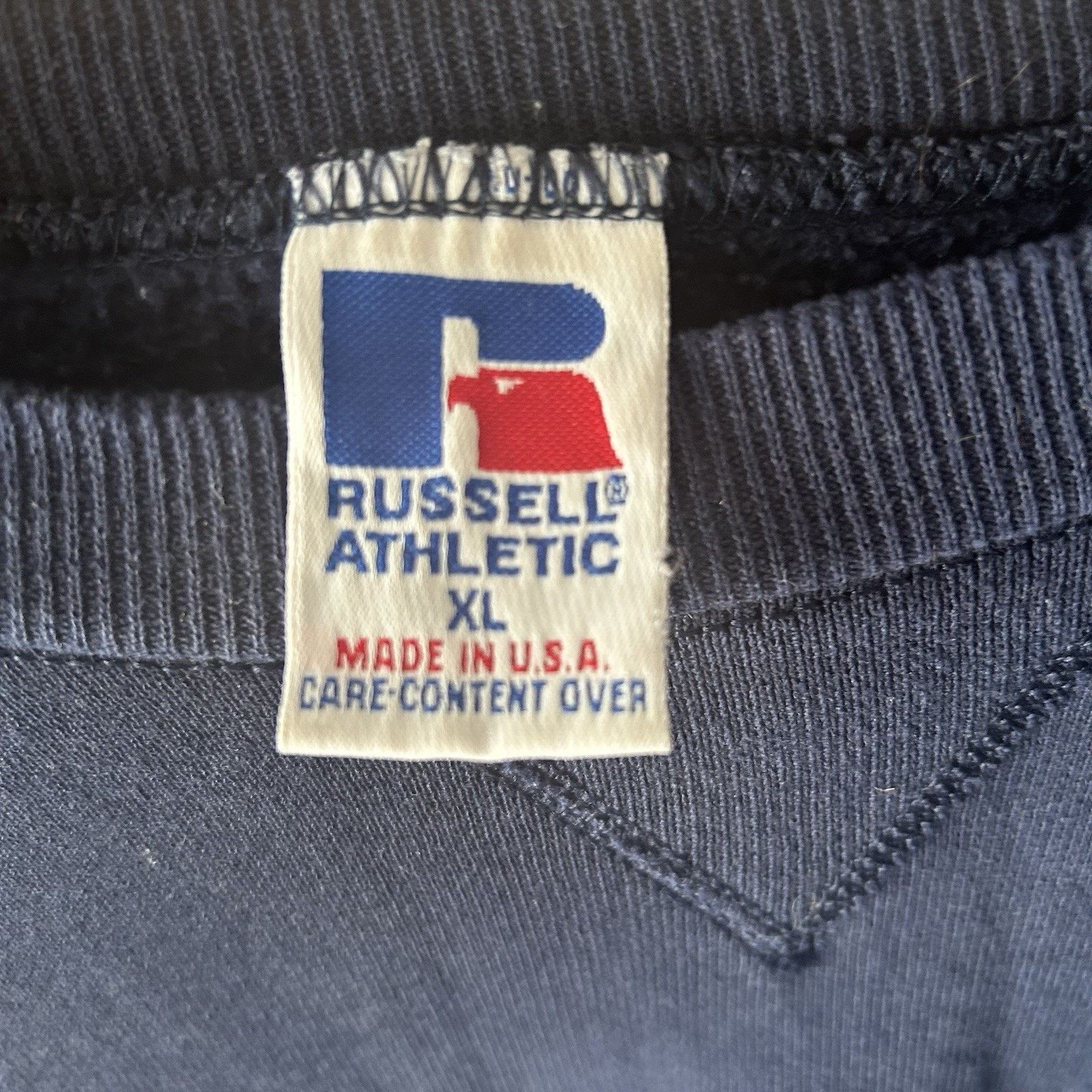 Russell Athletic Vintage Navy Russell Athletic Blank Crewneck Sweatshirt Men Size US XL / EU 56 / 4 - 4 Thumbnail