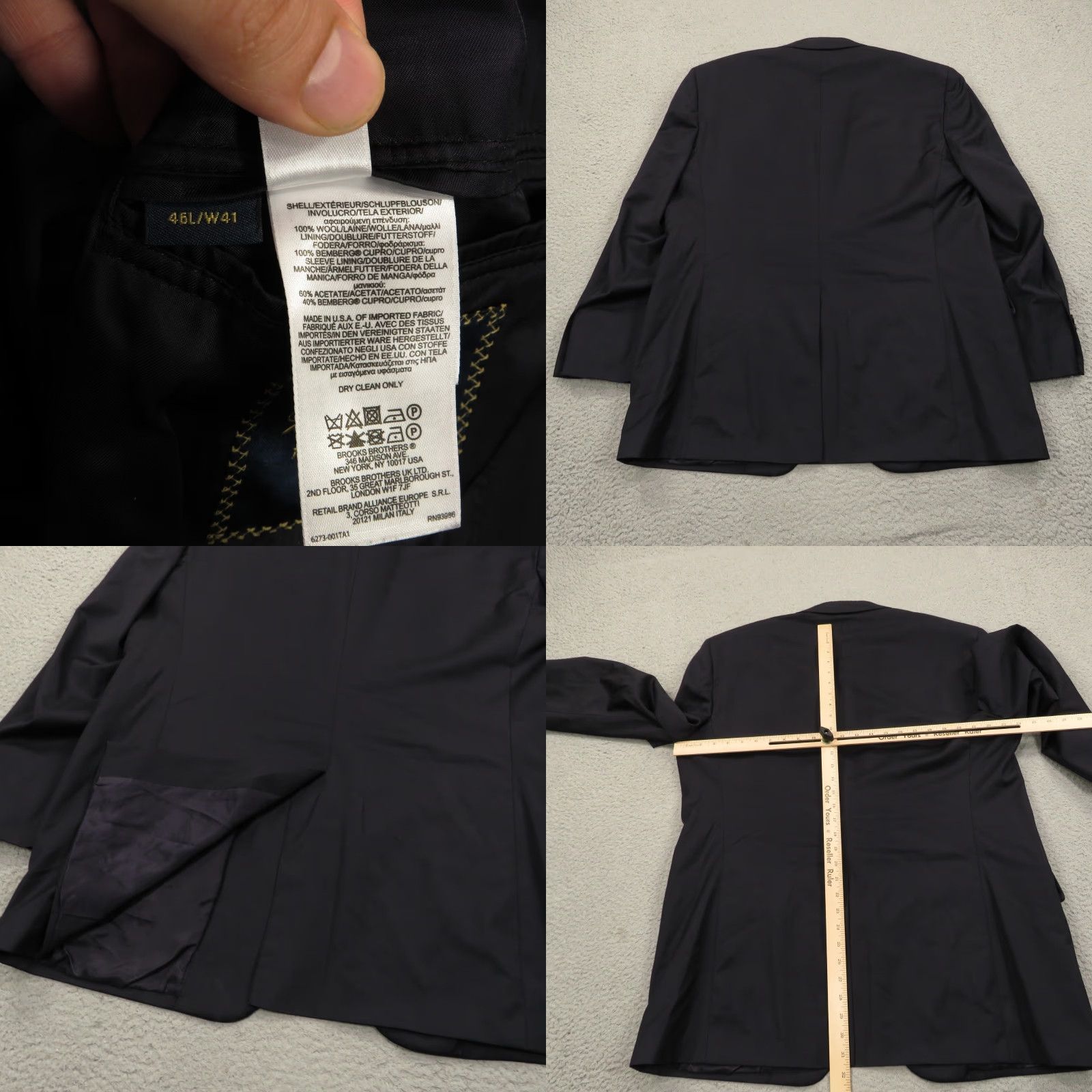 Brooks Brothers Brooks Brothers 1818 Blazer Jacket Madison Navy Blue Estrato Made in USA Blazer Long Single-Breasted Notch Wool 46 Regular Men's XS-XL? Size 46R - 9 Thumbnail