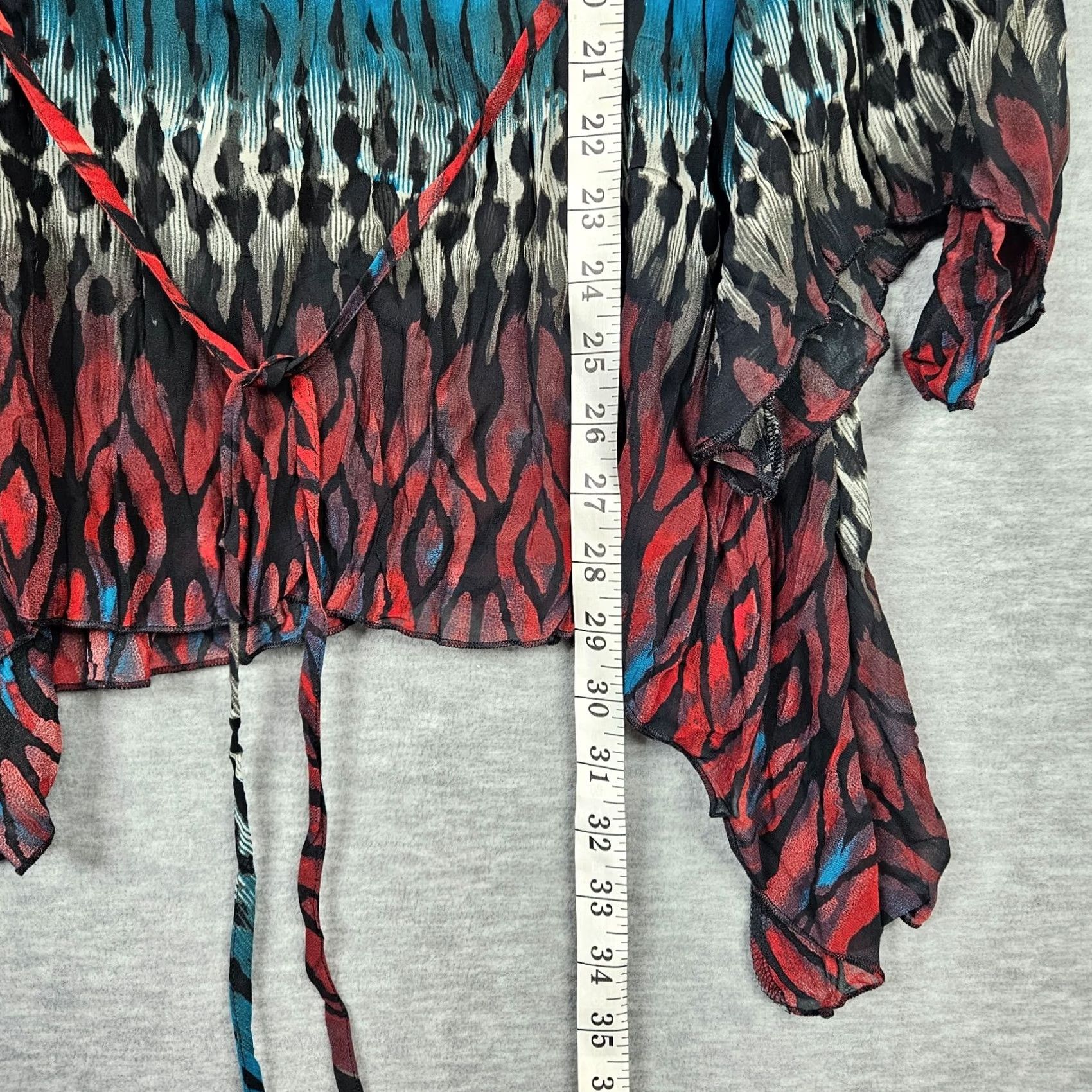 Bell Per una M&S Blouse Size 14 Women's Long Bell Sleeve Tie-dye pattern Stretch Size XL / US 12-14 / IT 48-50 - 4 Thumbnail