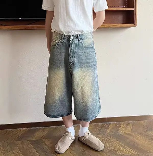 Vintage VIBE Washed Street Hip Hop Skater Loose Fit Denim Shorts Size US 32 / EU 48 - 6 Thumbnail