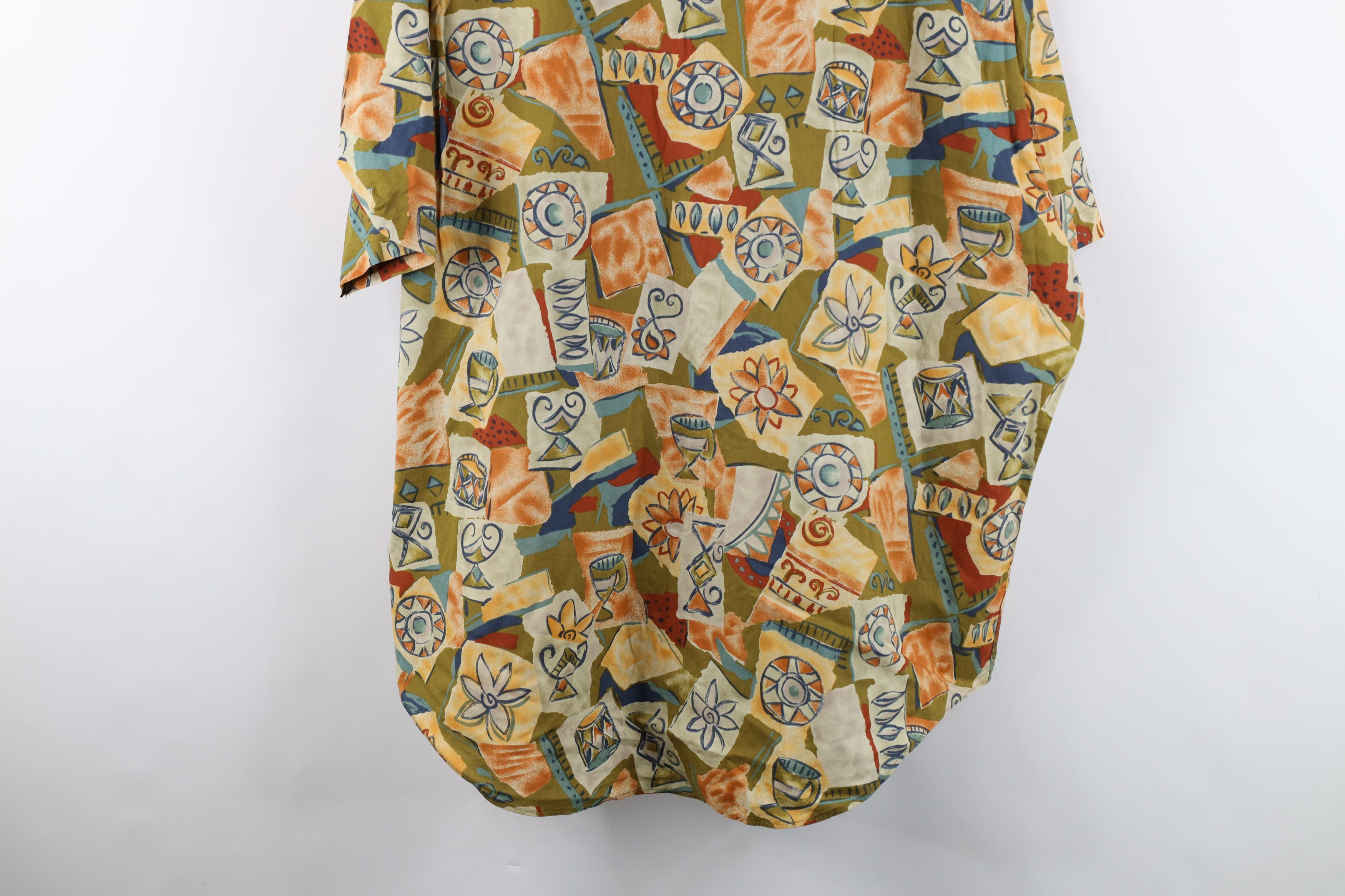 Vintage Vintage 90s Streetwear Flower Looped Collar Button Shirt Size US L / EU 52-54 / 3 - 11 Thumbnail