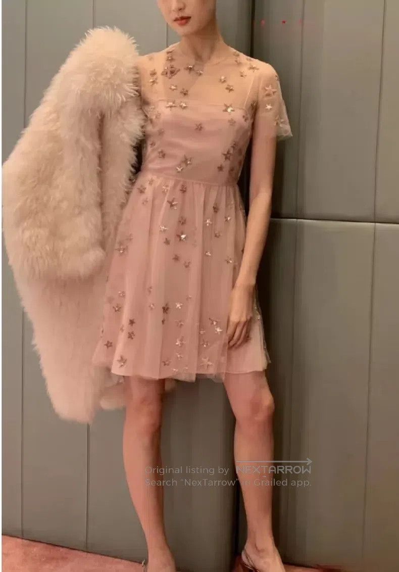 Valentino Valentino Main line pink star sequin dress Size S / US 4 / IT 40 - 1 Thumbnail