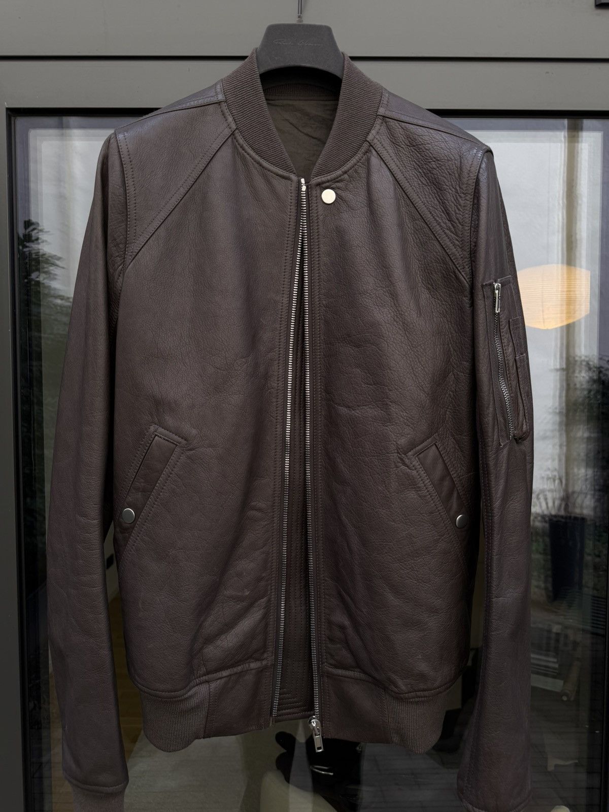 Rick Owens FW18 Sisyphus Dark Dust Leather Flight Bomber Size US L / EU 52-54 / 3 - 1 Thumbnail