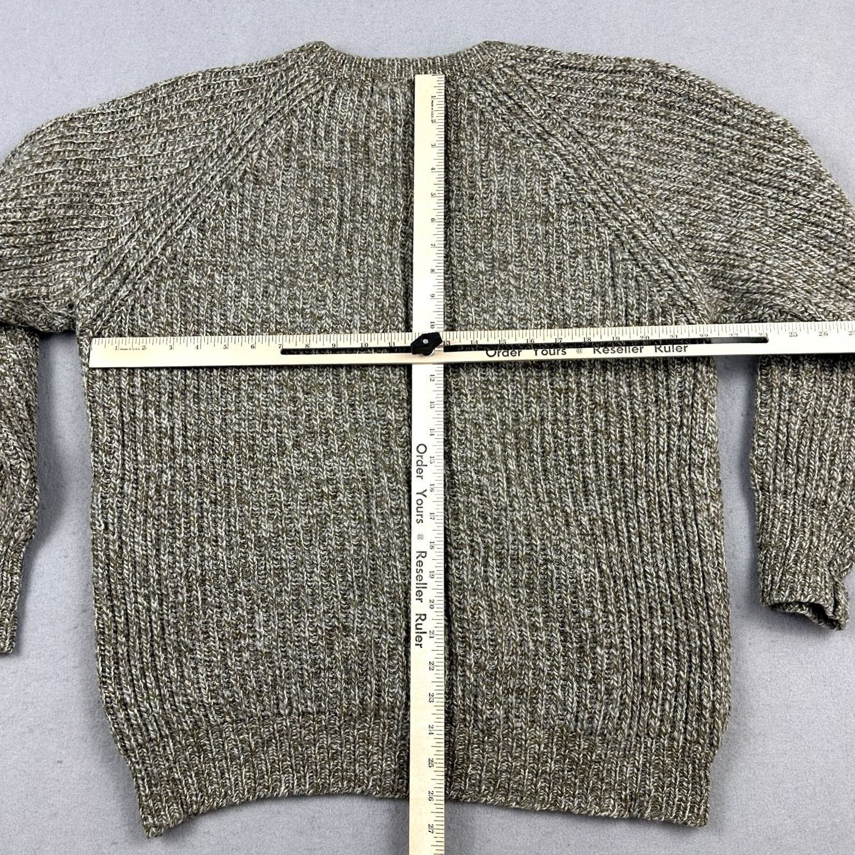 CO VINTAGE Dunn & Co Kilspindie Sweater Men XL Brown Earth Tone Ribbed Wool Marled Pullover Knit Wool Solid Pattern Casual Preppy Collarless Long Sleeve Size US XL / EU 56 / 4 - 4 Thumbnail
