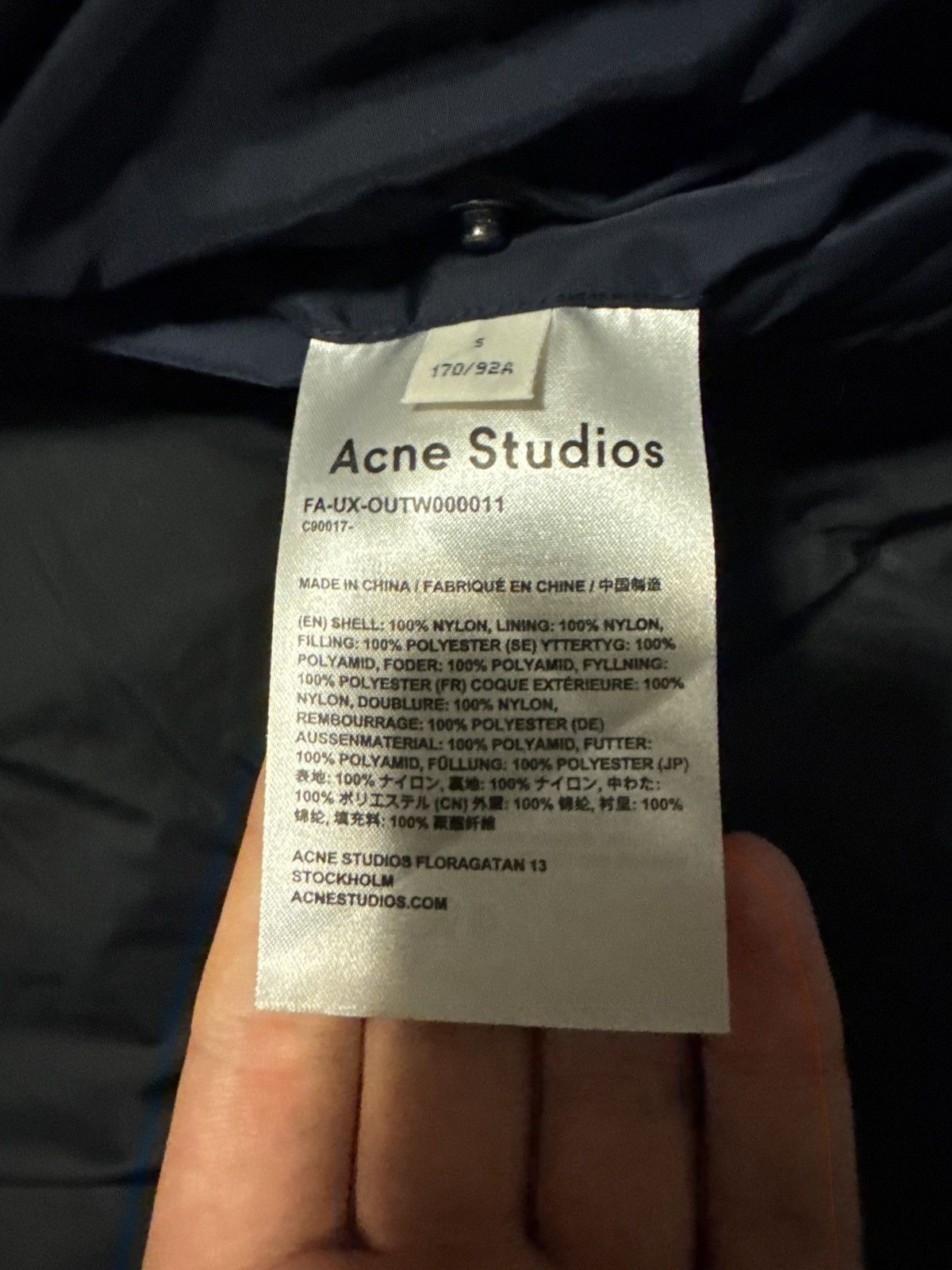 Acne Studios Acne Studios Face Patch Padded Bomber Jacket 'Navy' Size US S / EU 44-46 / 1 - 14 Thumbnail
