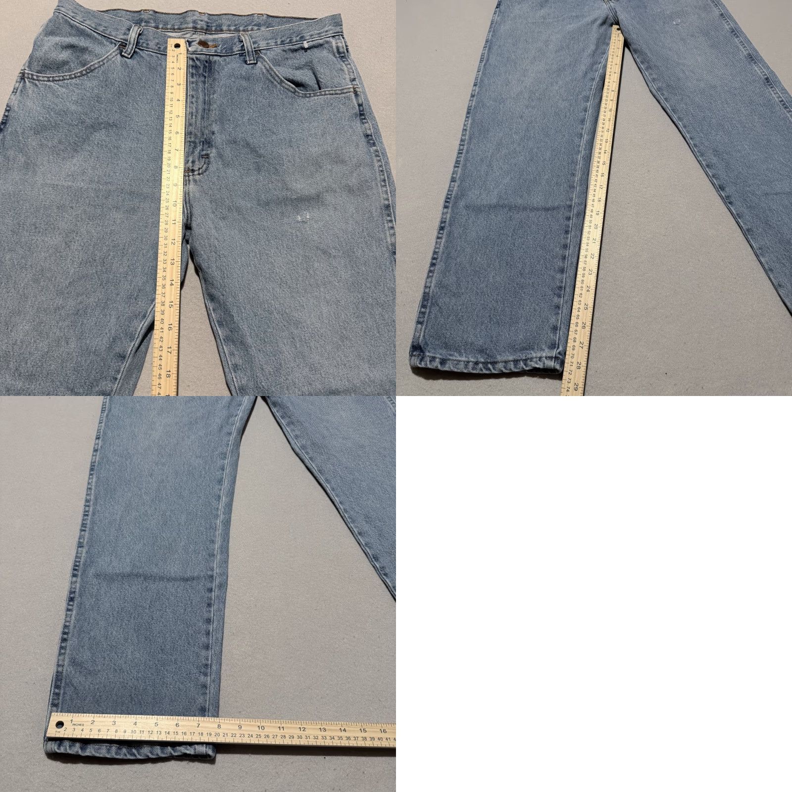 Denime Rustler Jeans Men Denim Light Wash 5-Pocket Pockets Regular Straight Zip Fly 36x30 Blue Jeans Size US 36 / EU 52 - 9 Thumbnail