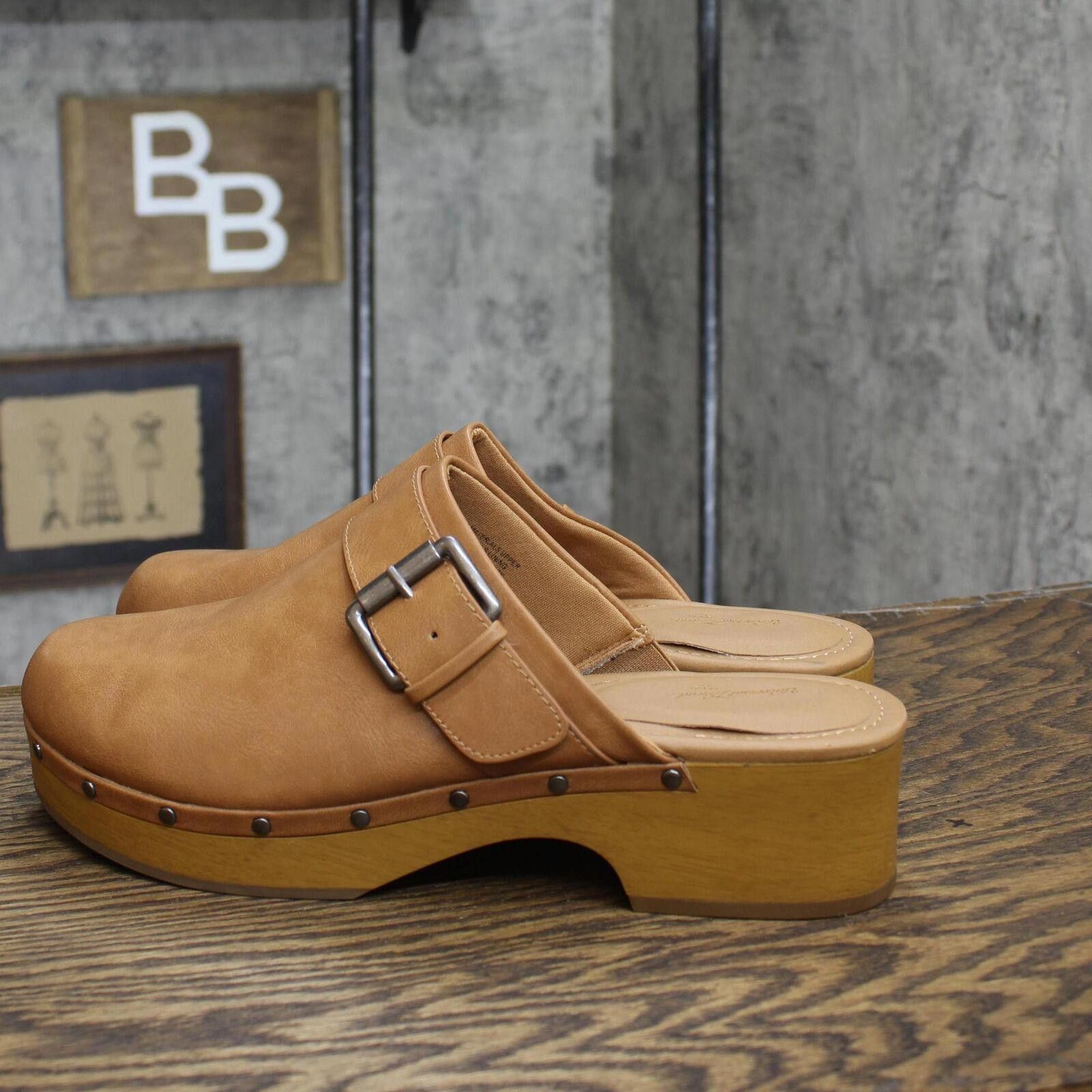 Designer NWT Universal Thread Clog Heels 87931710 Tan Brown 12M 12 M Size US 12 / IT 42 - 2 Thumbnail