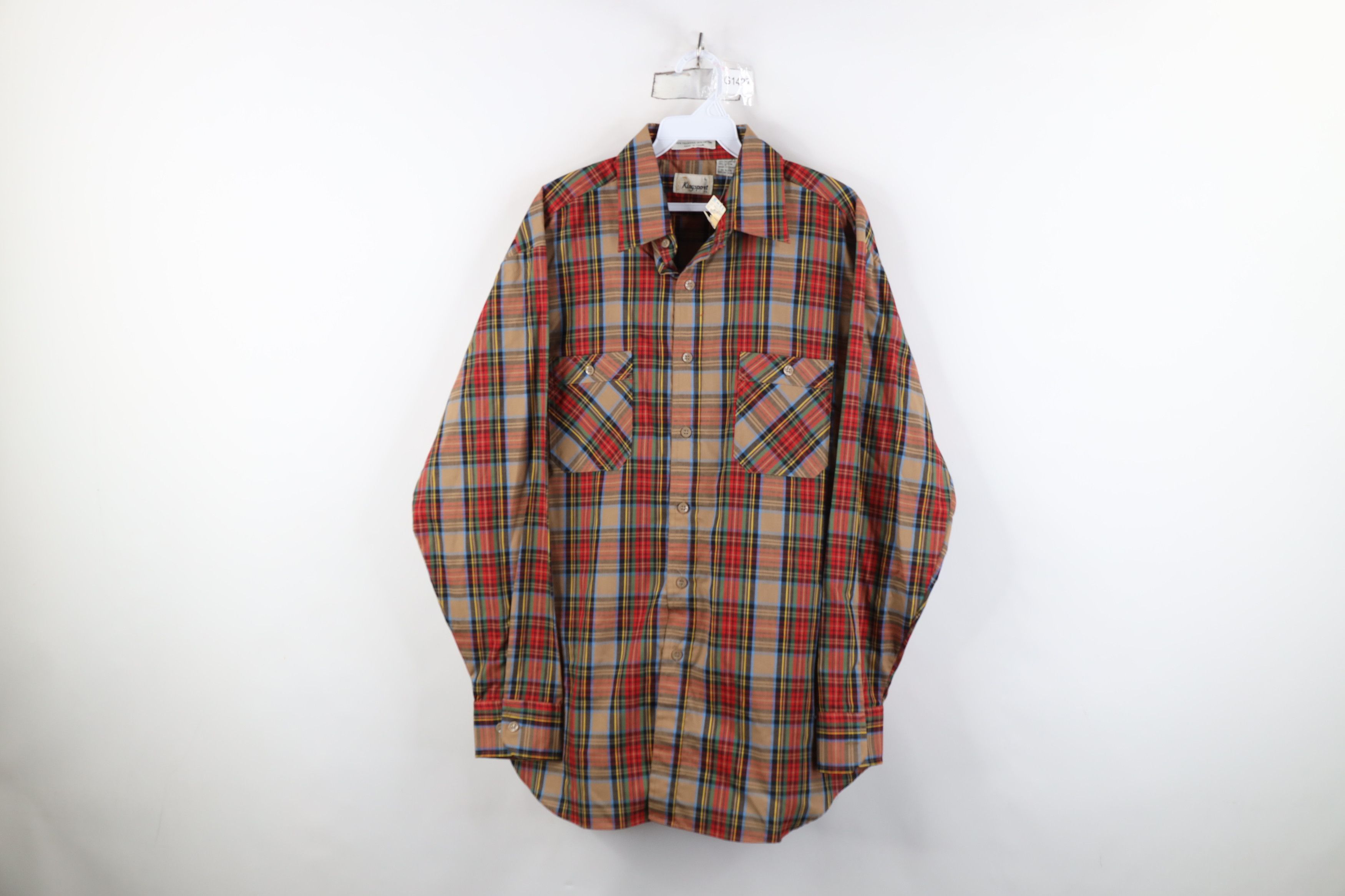 Vintage Deadstock Vintage 70s Streetwear Plaid Collared Button Shirt Size US L / EU 52-54 / 3 - 1 Thumbnail