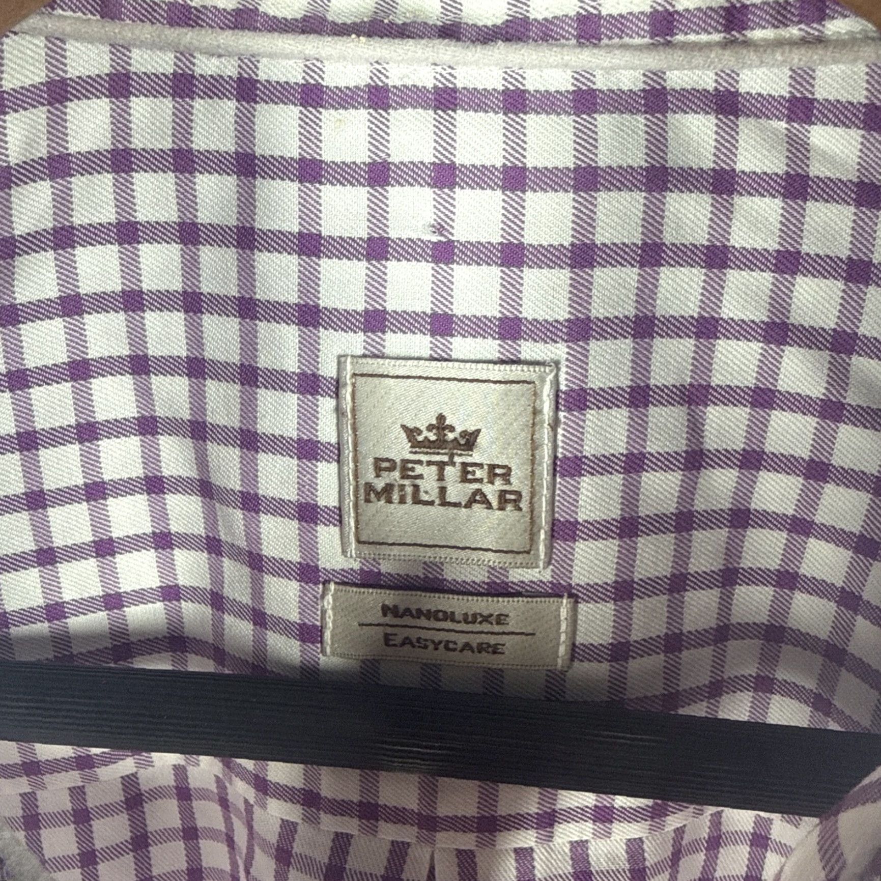 Peter Millar Peter Millar Nanoluxe Easycare Purple Plaid Longsleeve Shirt Mens Size L Size US L / EU 52-54 / 3 - 3 Thumbnail