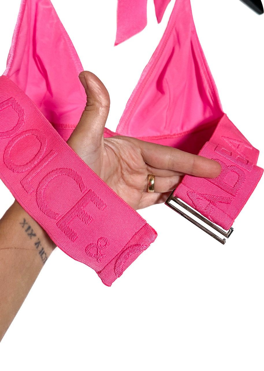 Dolce & Gabbana Dolce & Gabbana Hot Pink Logo Jacquard 2-Pieces Bikini Size ONE SIZE - 6 Thumbnail