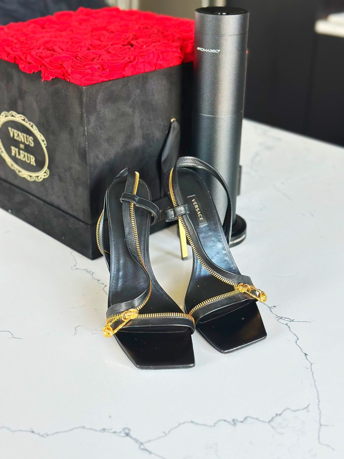 Versace Versace Safety Pin Zipper Slingback Heels Size US 10.5 / IT 40.5 - 3 Thumbnail