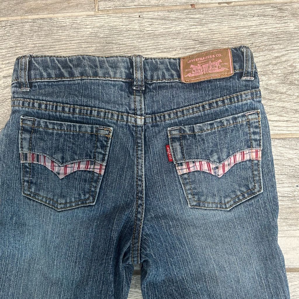 Levi's Vintage Y2K Girls Levis Jeans size 6X pink accents flare Size 28" / US 6 / IT 42 - 4 Thumbnail