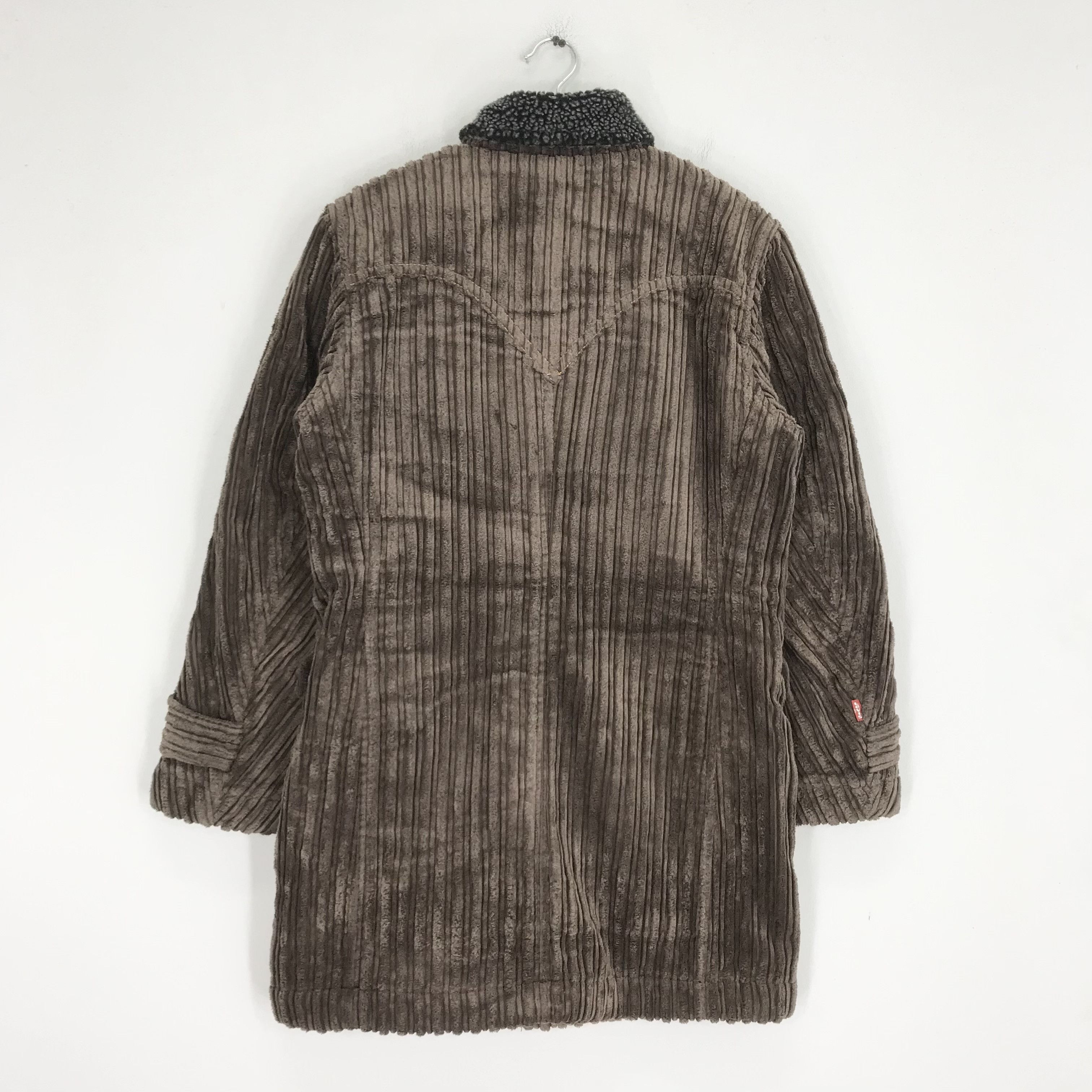 Levi's Vintage Levis Corduroy Sherpa Fleece Lining Overcoat Jacket Size US M / EU 48-50 / 2 - 2 Thumbnail