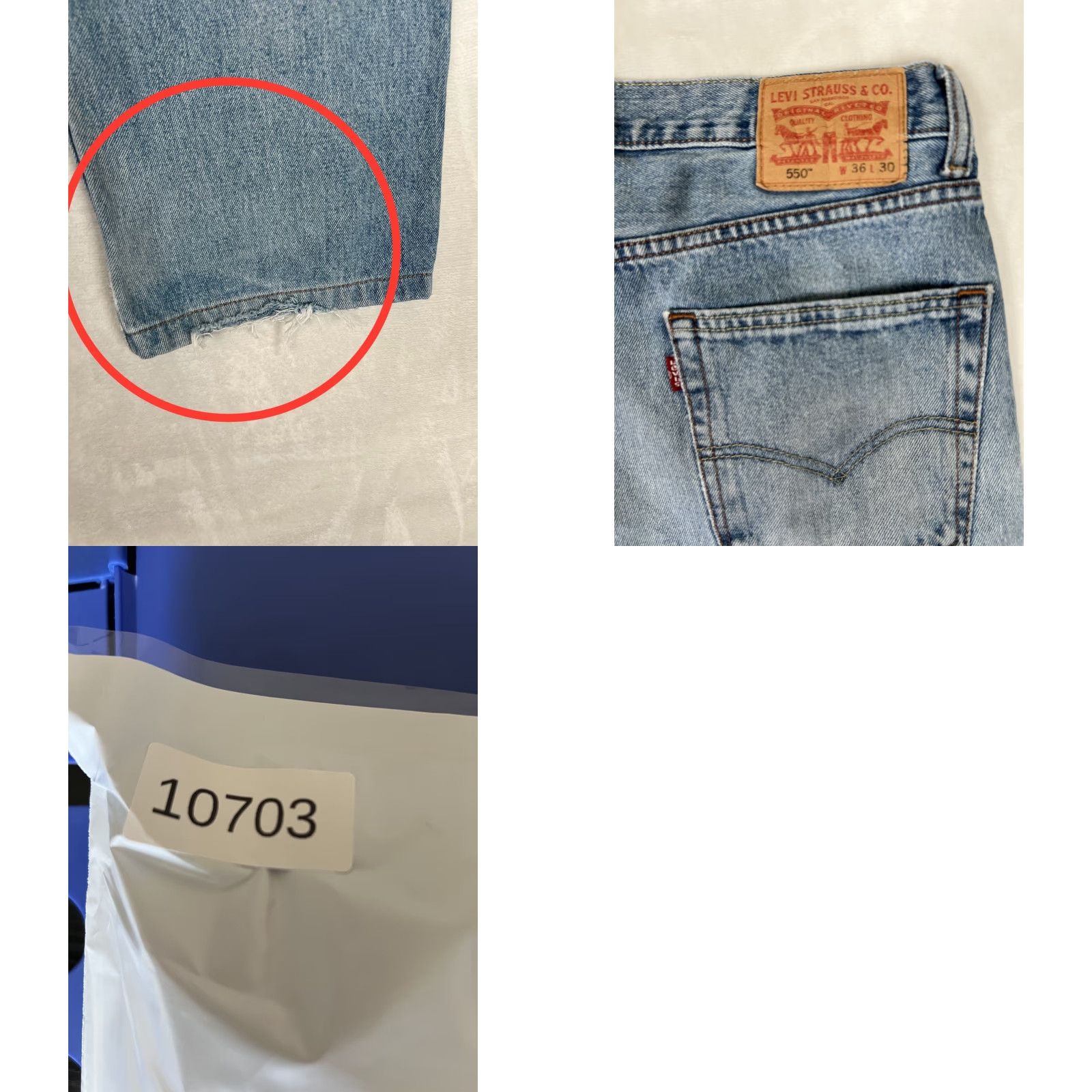 Levi's VINTAGE Levi’s 550 Jeans Jeans 550 Distressed Medium Wash 36x29 Levi’s 550 5-Pocket Men Regular 90s Grunge USA Retro Jeans Size US 36 / EU 52 - 9 Thumbnail