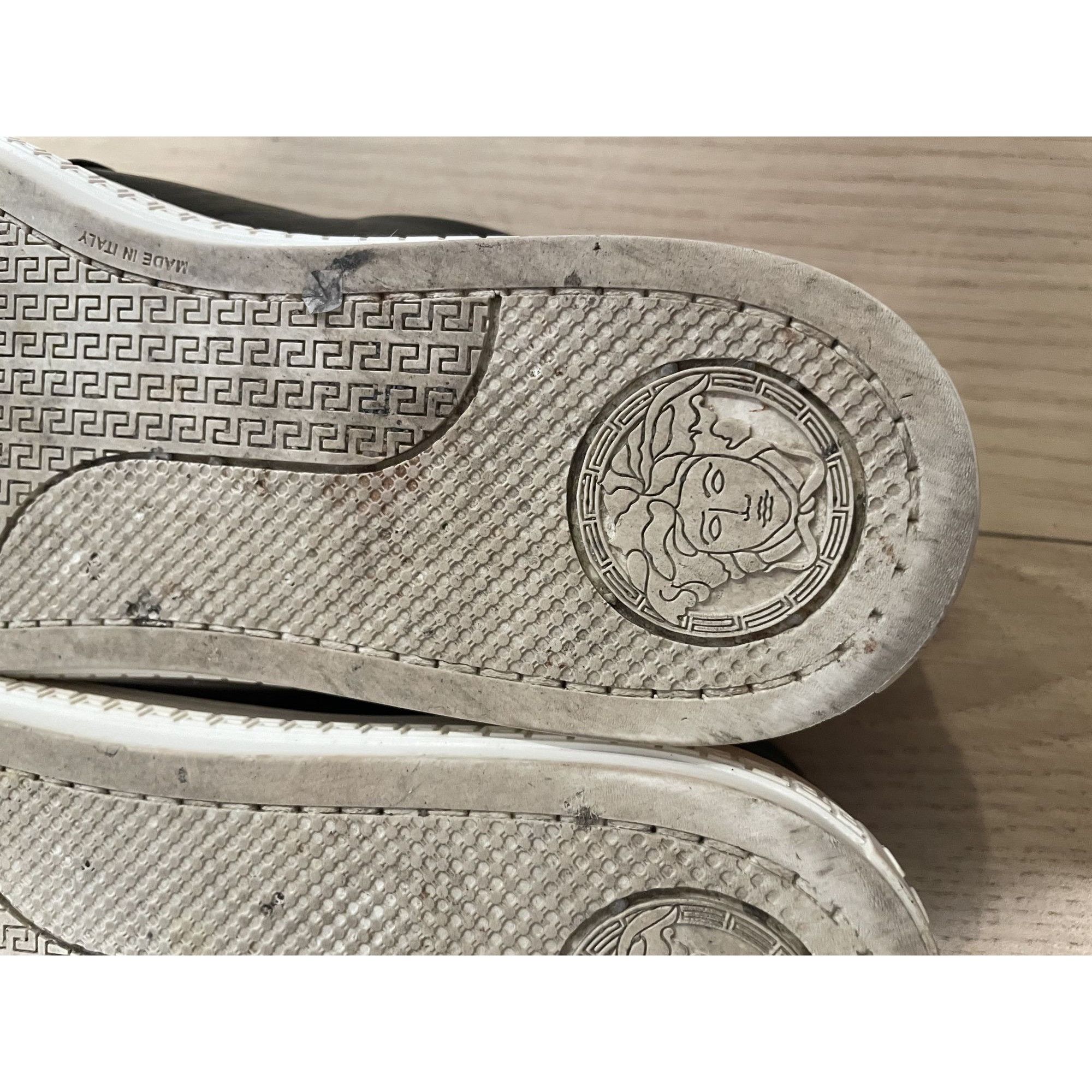 Versace Versace Black Leather Slip-On Sneakers With Gold Medusa Deta Size US 6.5 / EU 39-40 - 10 Thumbnail