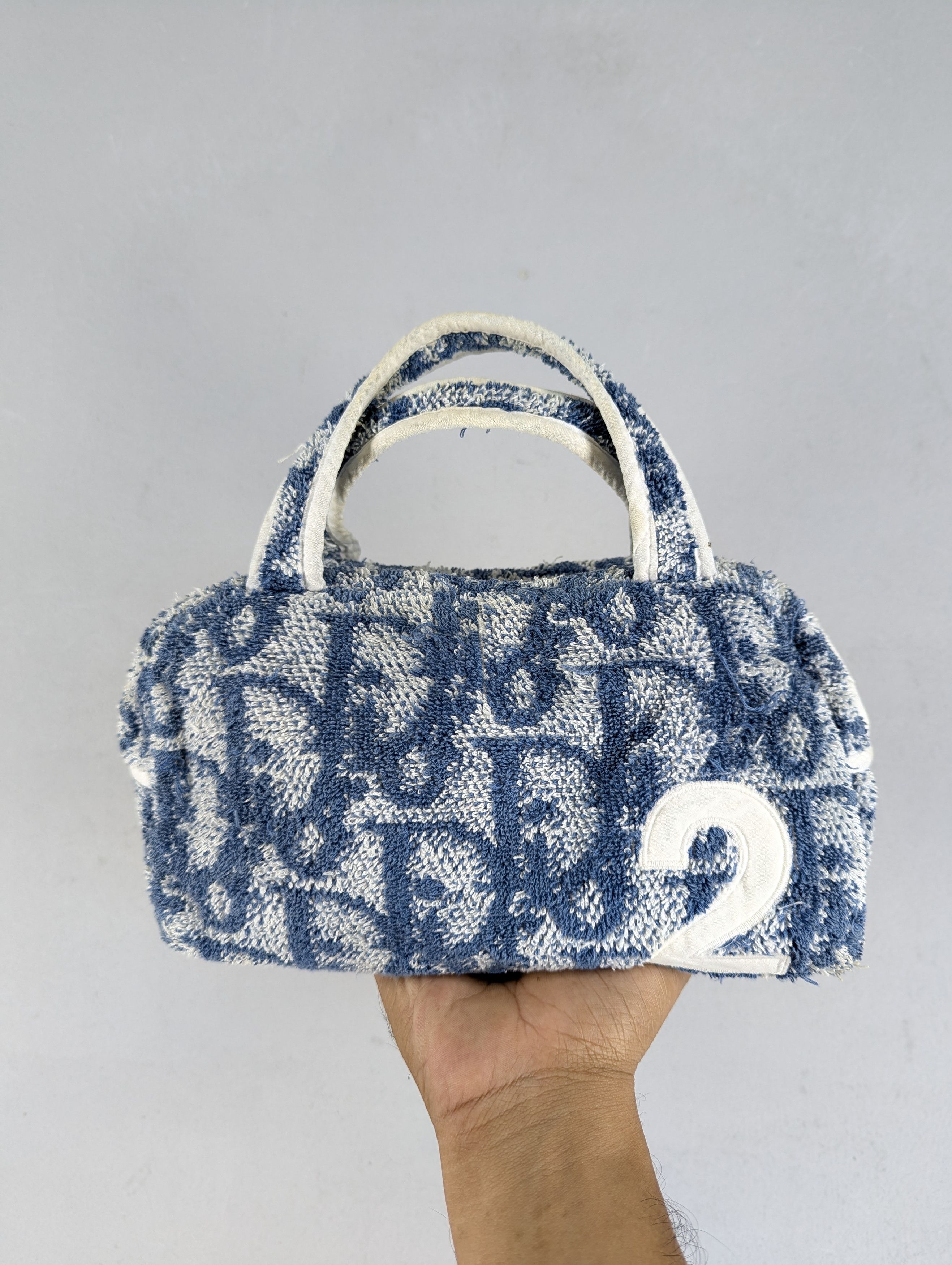 Vintage Dior Monogram Terry Cloth Mini Handbag