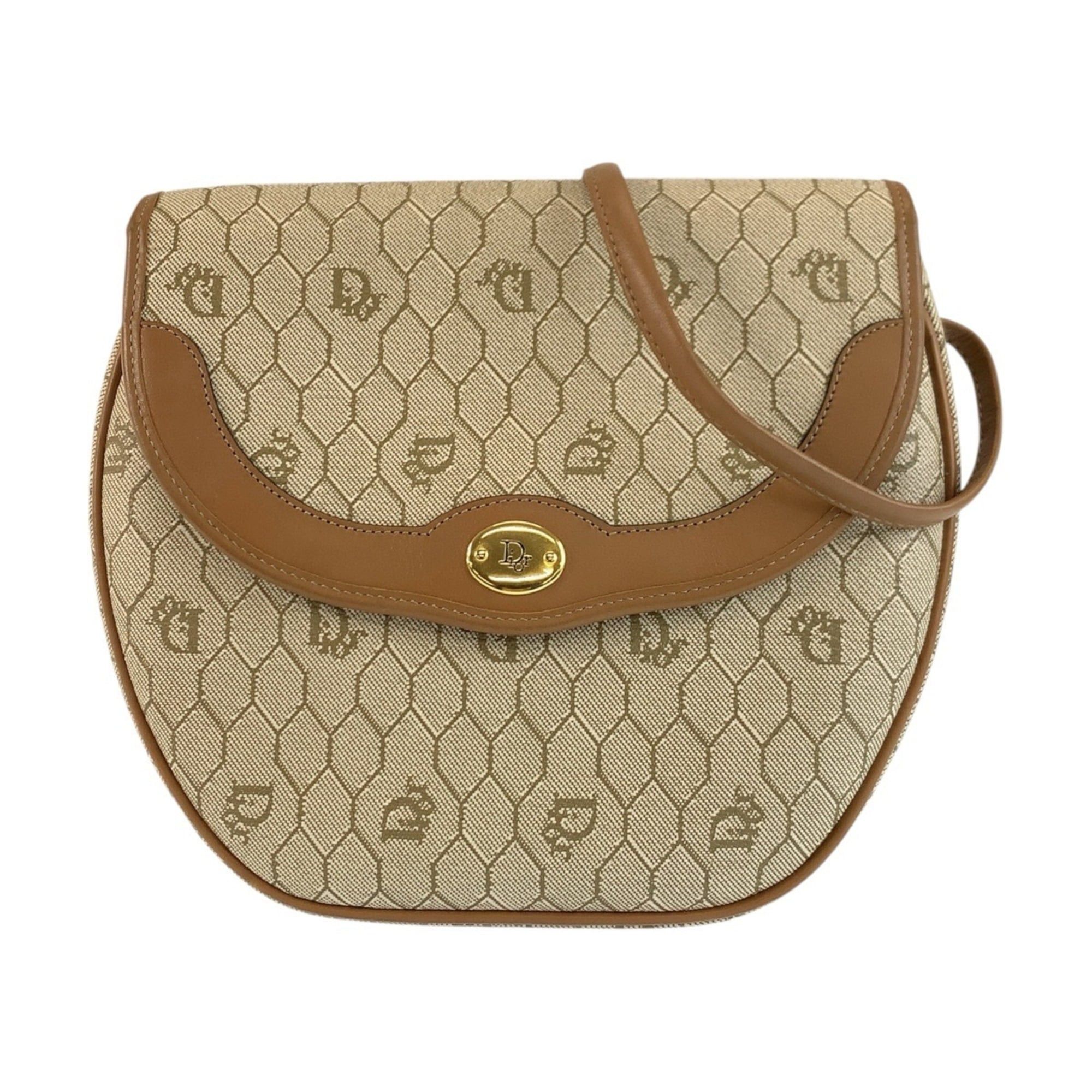 Dior Christian Dior Vintage Honeycomb Pattern Beige Brown Leather Shoulder Bag/Pouch for Women Size ONE SIZE - 1 Thumbnail