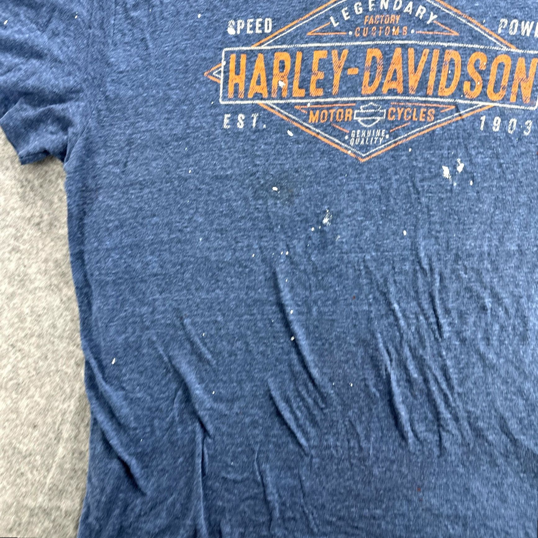 Harley Davidson VINTAGE Harley-Davidson Shirt Mens Blue Diamondback Rattlesnake Oklahoma Graphic Flag XL Blue Crew Neck Short Sleeve Size US XL / EU 56 / 4 - 5 Thumbnail
