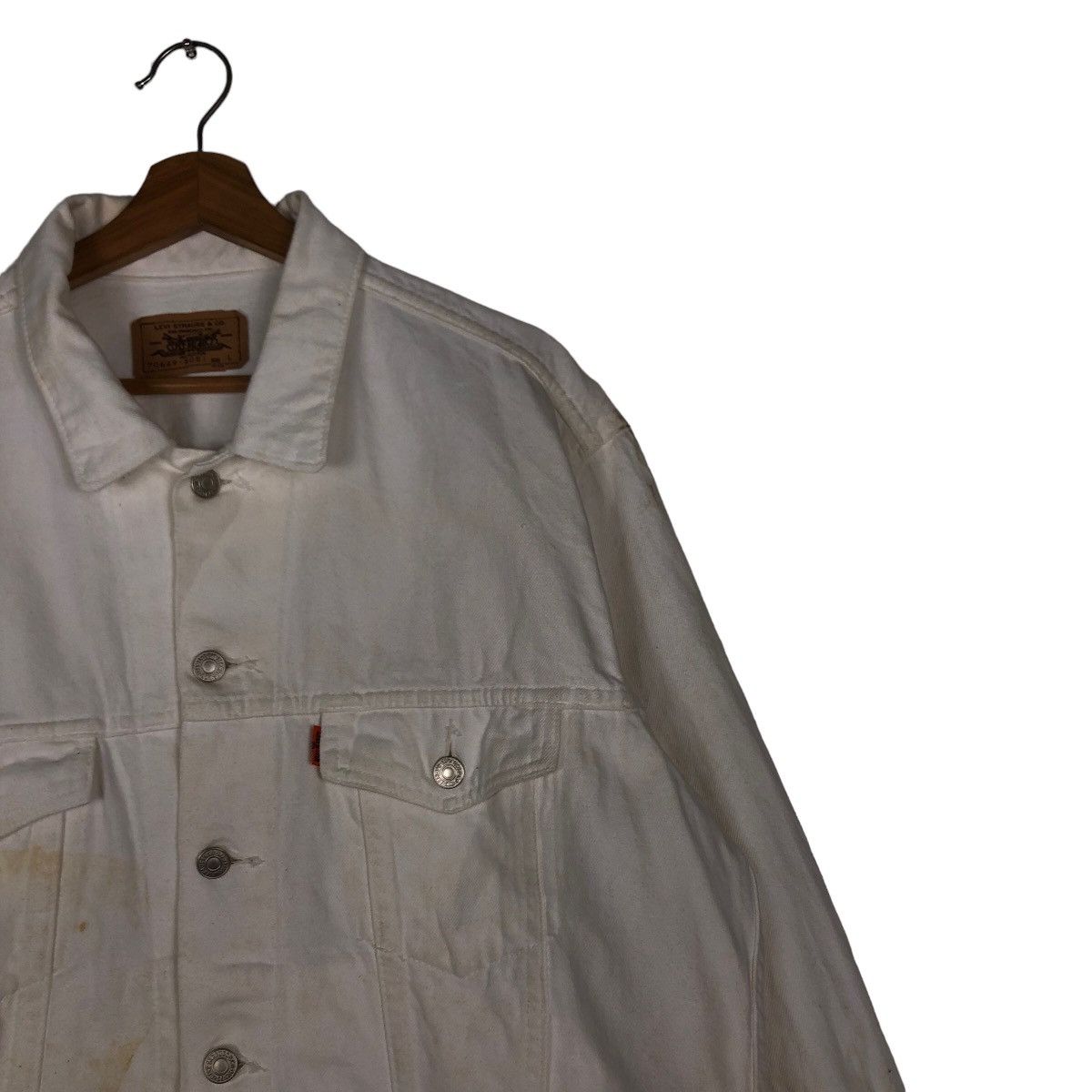 Levi's Vintage Trucker Denim Biker Jacket Levi’s White Rare Colour Size US L / EU 52-54 / 3 - 6 Thumbnail