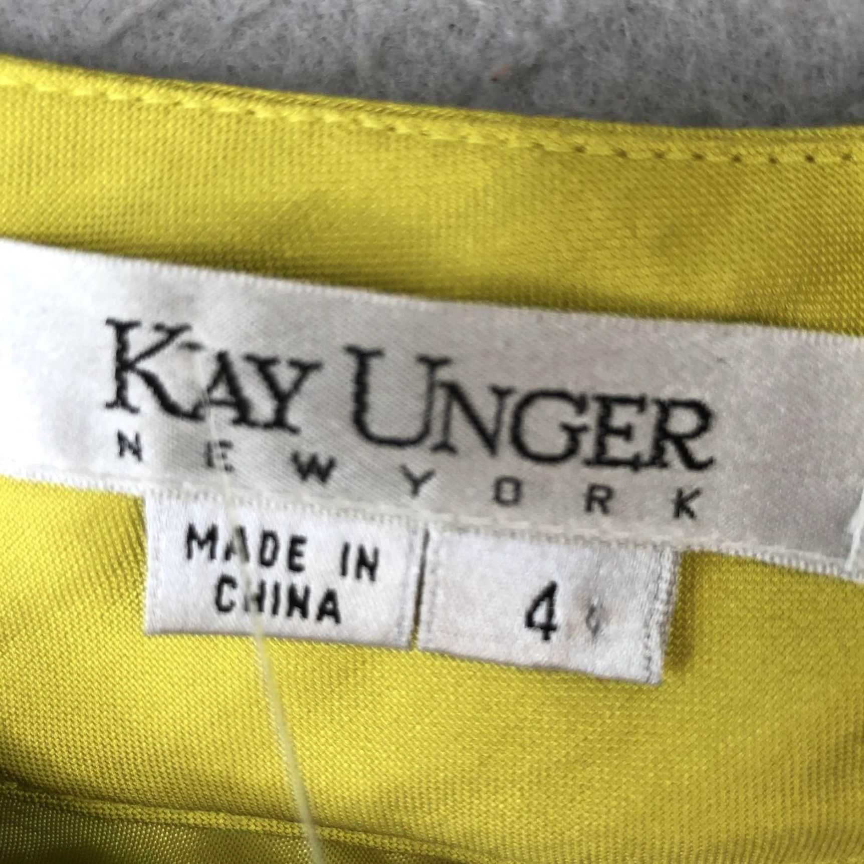 Vintage Kay Unger Dress Womens 4 Yellow Silk Sheath Wood Beaded Waist Belt Cocktail Glam Size S / US 4 / IT 40 - 5 Thumbnail