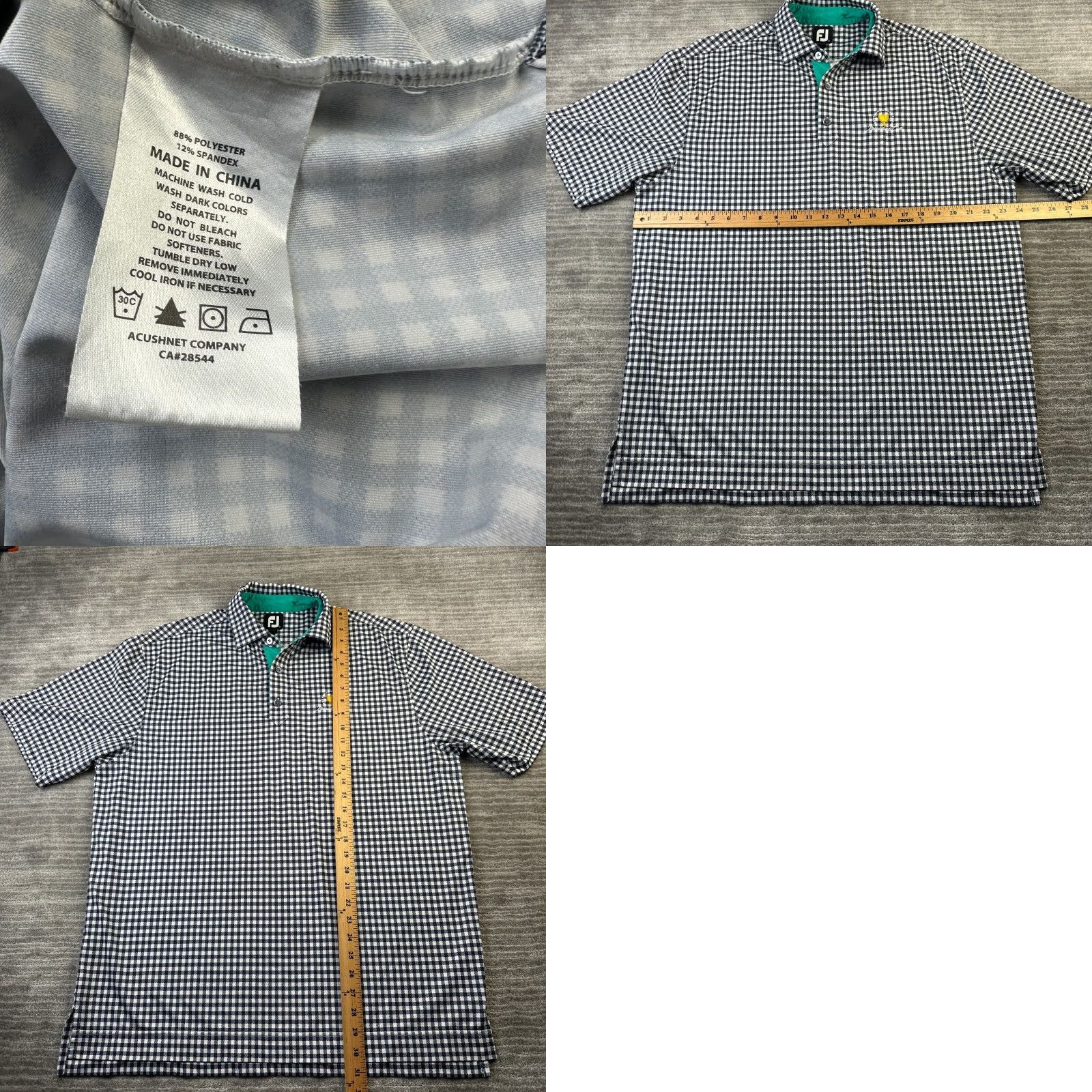 Footjoy Footjoy Polo Shirt Mens Large Gray Gingham Plaid Presidents Cup Liberty National Size US L / EU 52-54 / 3 - 8 Thumbnail