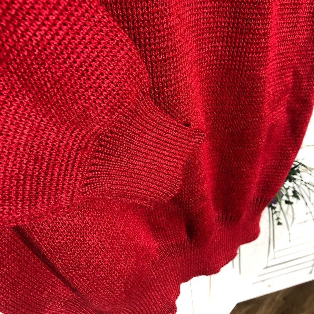 Converse Converse man's sweater red wool blend knit V neck L Size US L / EU 52-54 / 3 - 6 Thumbnail