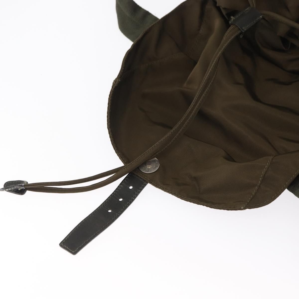 Prada PRADA Backpack Nylon Khaki Silver Auth 168394 - Jerrillo Size ONE SIZE - 18 Thumbnail