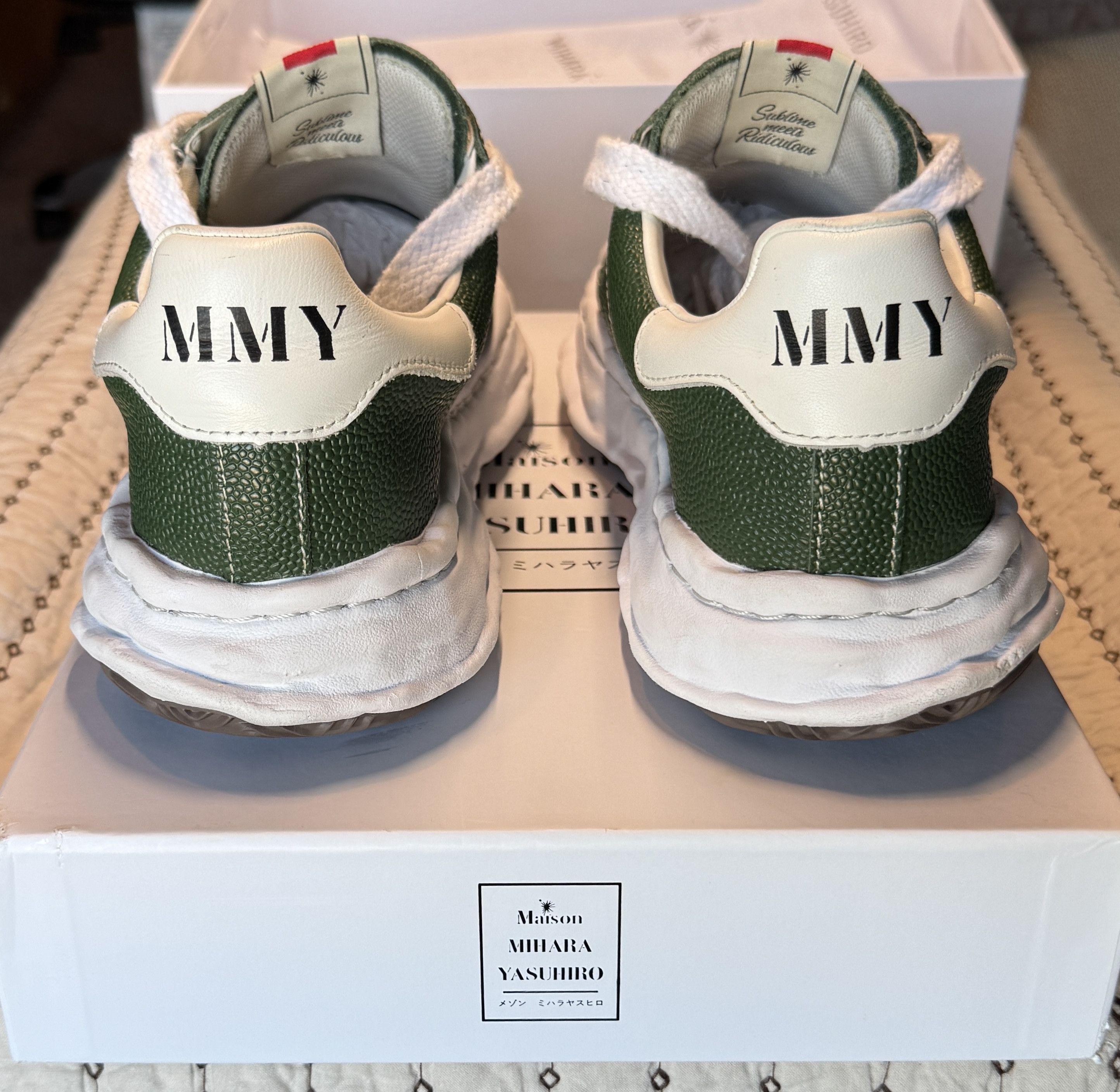 Maison MIHARA YASUHIRO MAISON MIHARA YASUHIRO MMY BLAKEY PEBBLE LEATHER GREEN SZ 43 Size US 10 / EU 43 - 3 Thumbnail