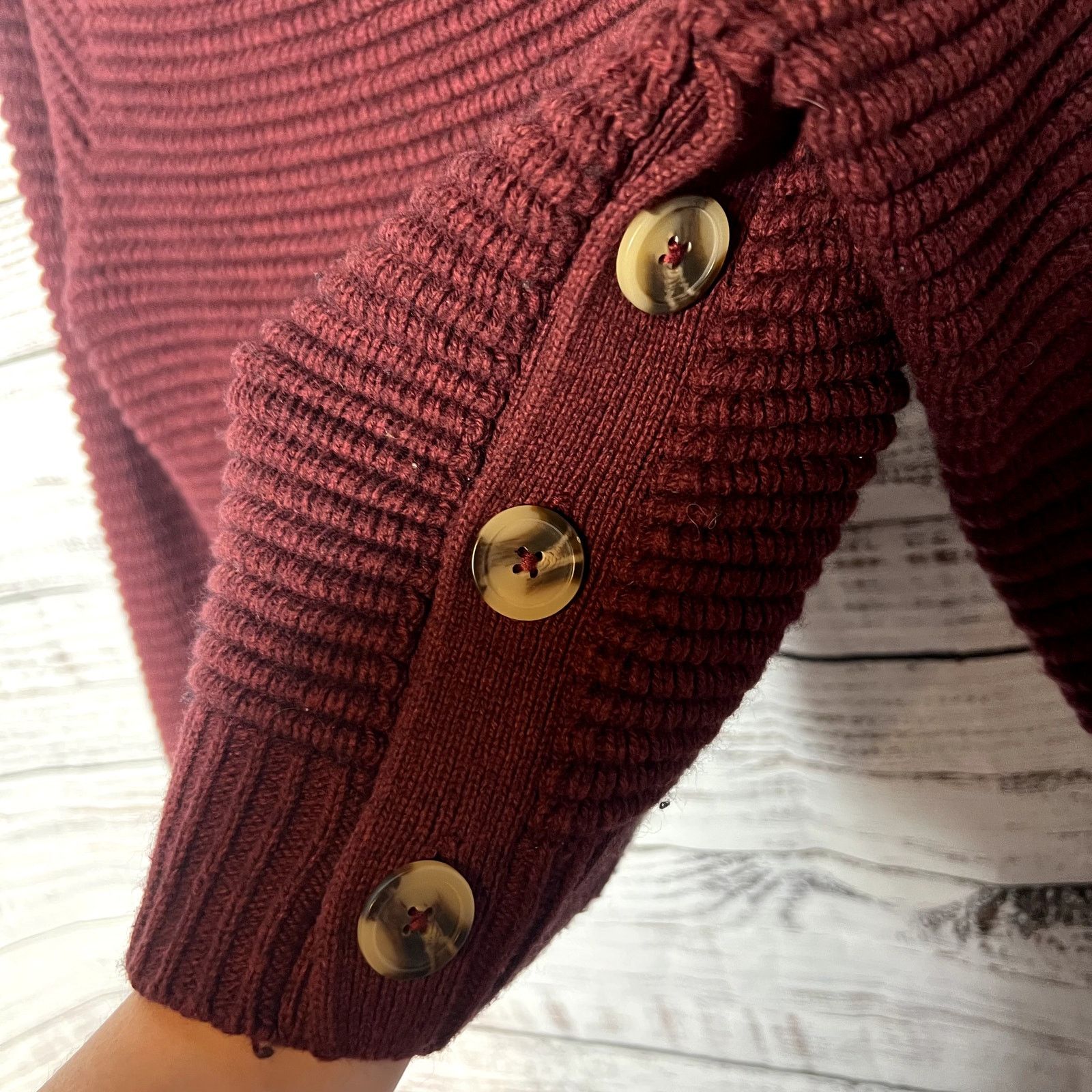 Madewell Madewell Ribbed Turtleneck Sweater Chunky Knit Maroon XXS Size XXS / US 00 / IT 34 - 5 Thumbnail