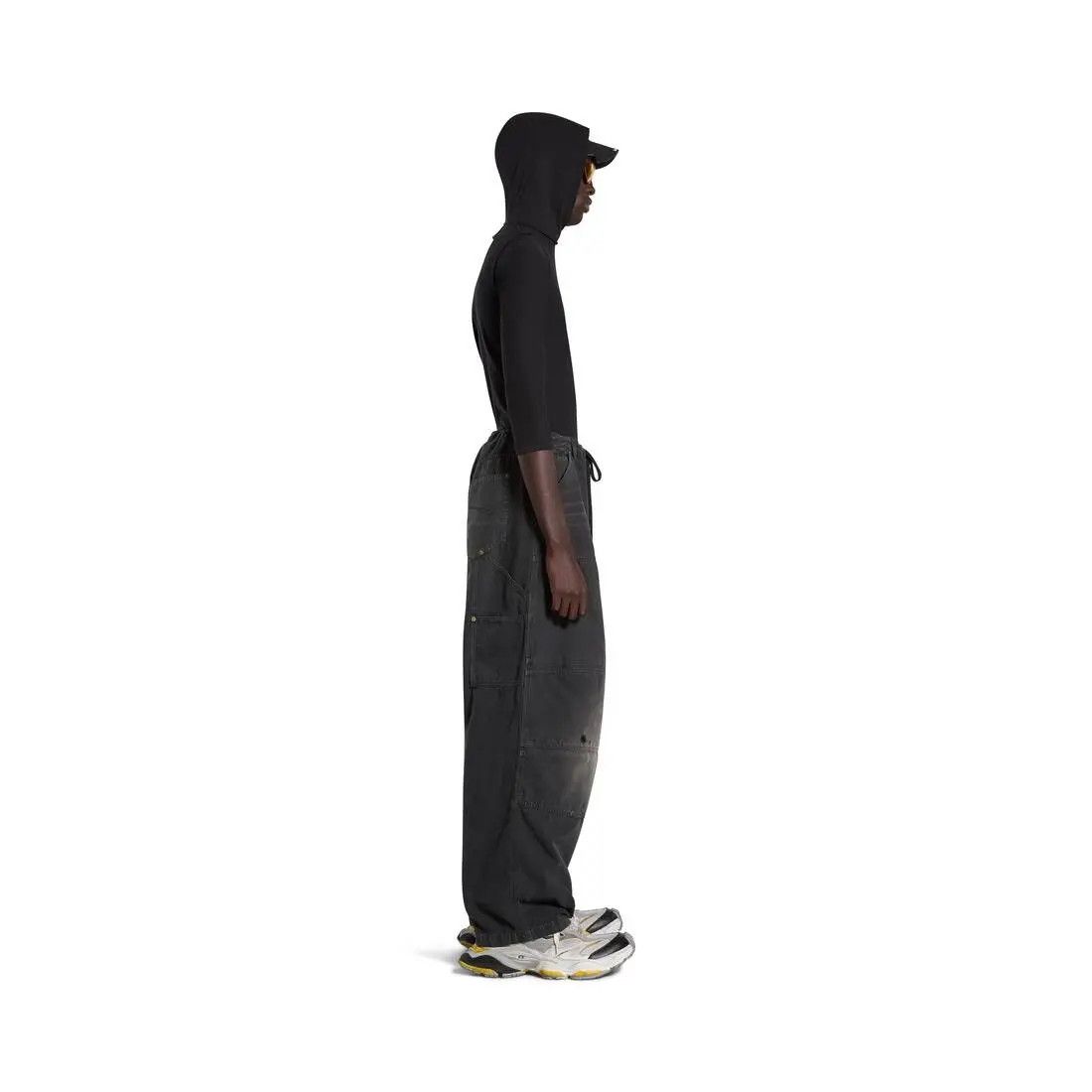 Balenciaga o1w1db10825 Double Knee Trouser Pants in Black Size US 28 / EU 44 - 3 Thumbnail