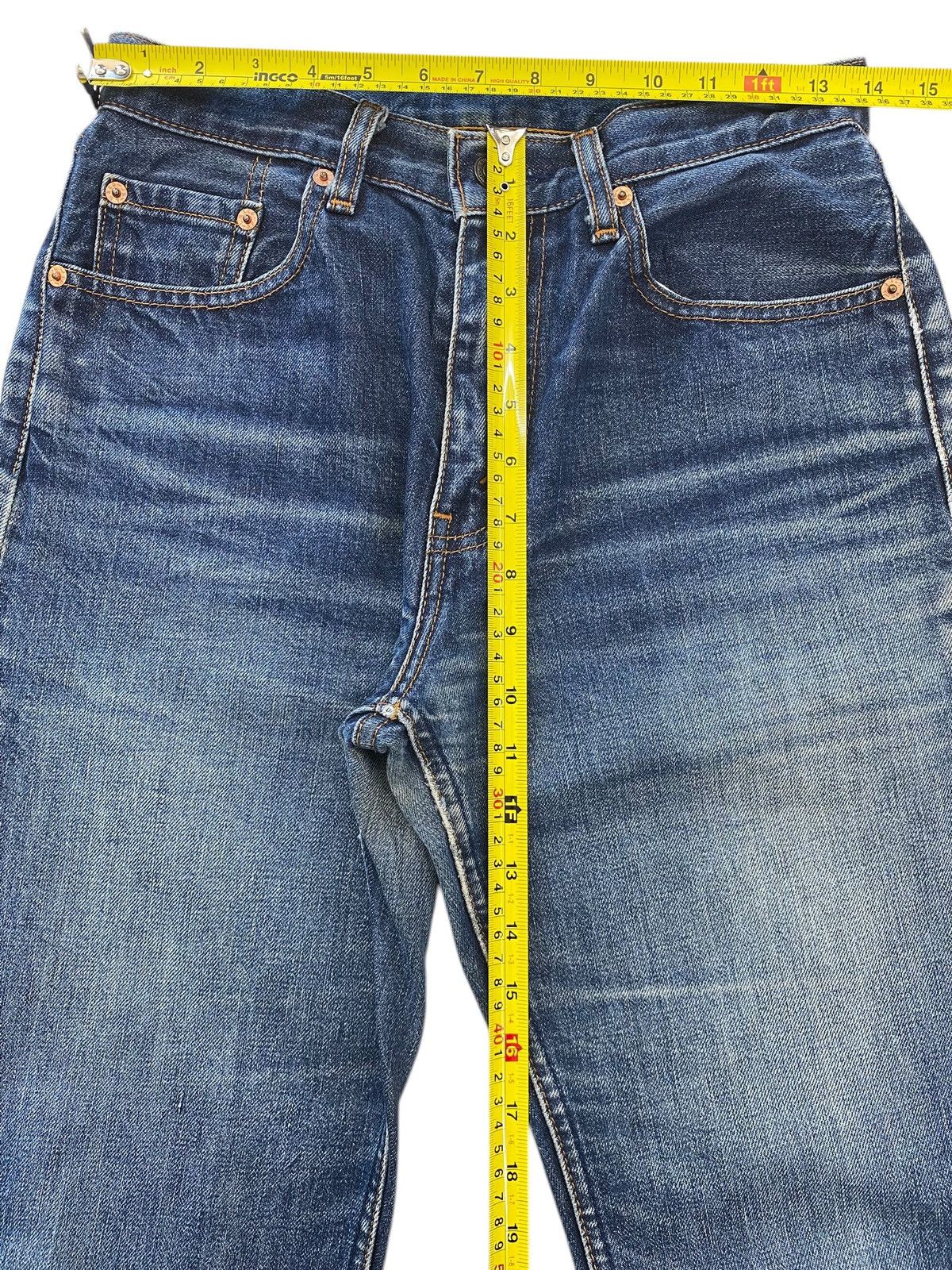 Levi's Levi’s Blue Wash Whiskered Style Straight Leg Jeans Size US 28 / EU 44 - 6 Thumbnail