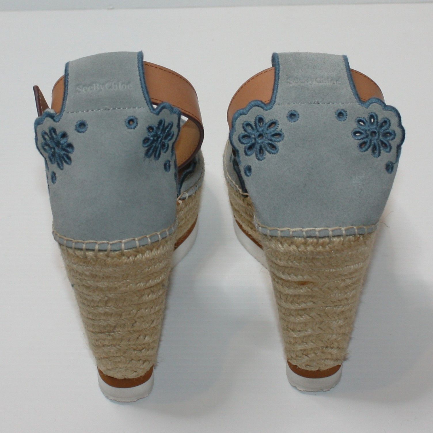 See by Chloe Embroidered Suede & Leather Espadrille Wedge Sandals US 10 Size US 10 / IT 40 - 5 Thumbnail