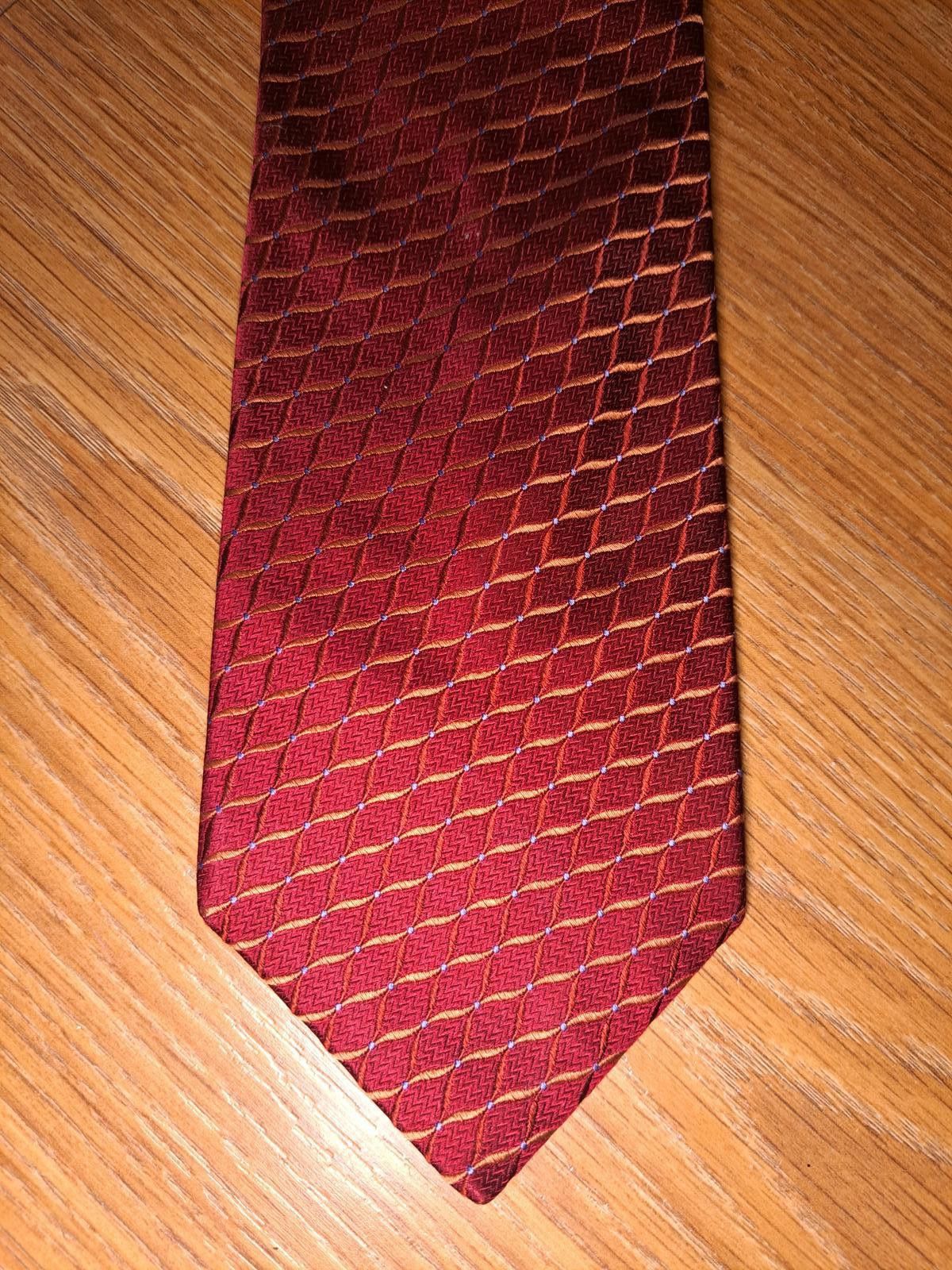 Ike Behar Ike Behar 100% Silk Tie Red Herringbone Handmade in USA Size ONE SIZE - 1 Thumbnail