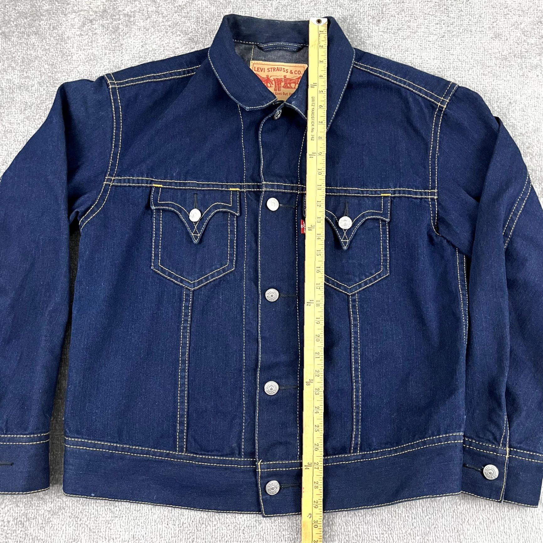 Levi's LEVIS Iconic Jacket XL Blue Denim Trucker Western Rodeo Jean Type 1 Y2K Mens Size US 36 / EU 52 - 6 Thumbnail