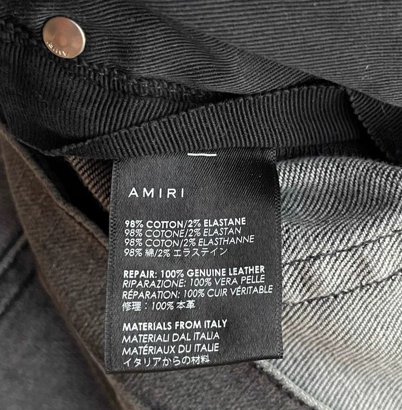 Amiri Amiri MX2 gray mixed leather jeans Size US 32 / EU 48 - 6 Thumbnail